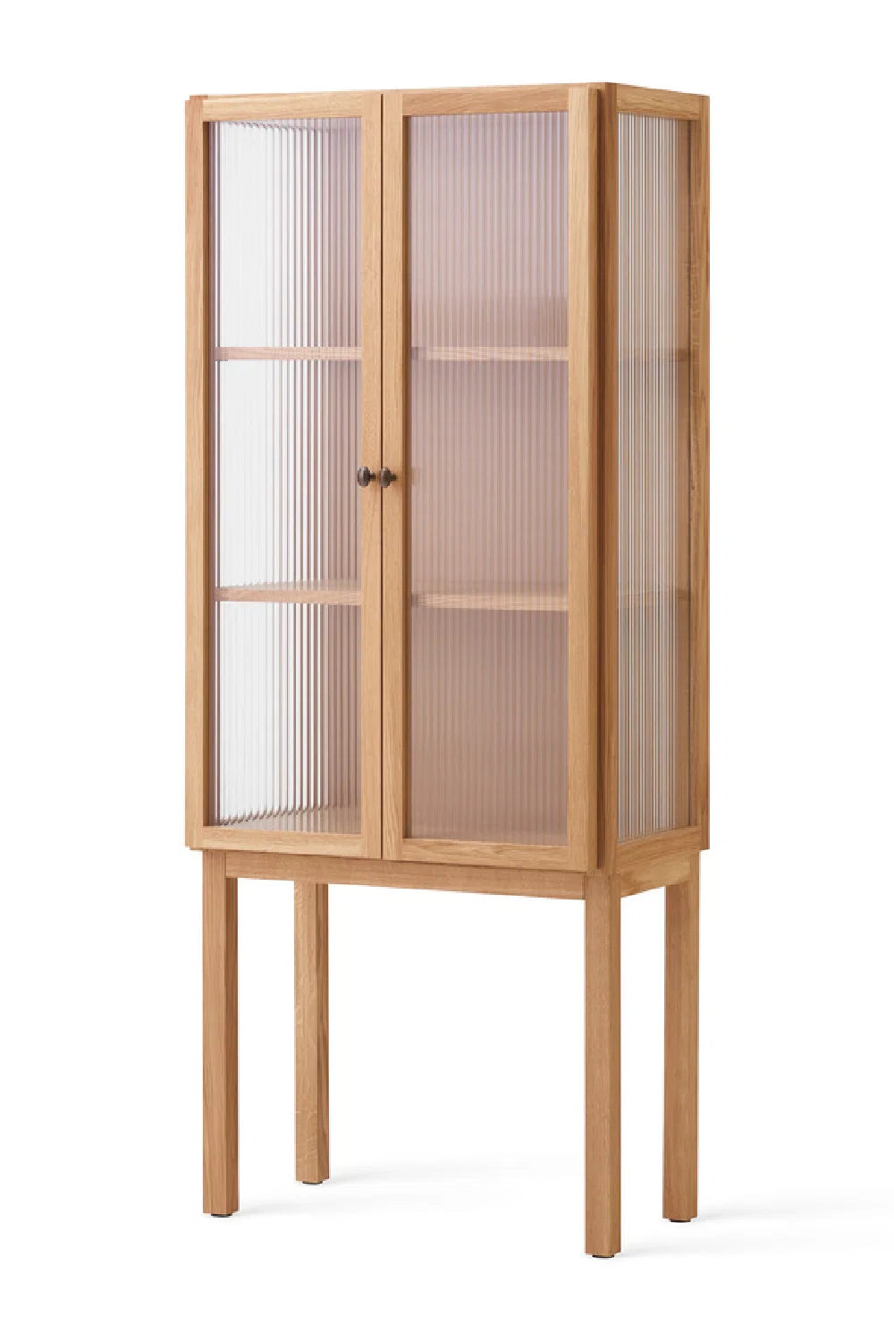 Luxury Modern Reeded Glass Cabinet European Style for Villa