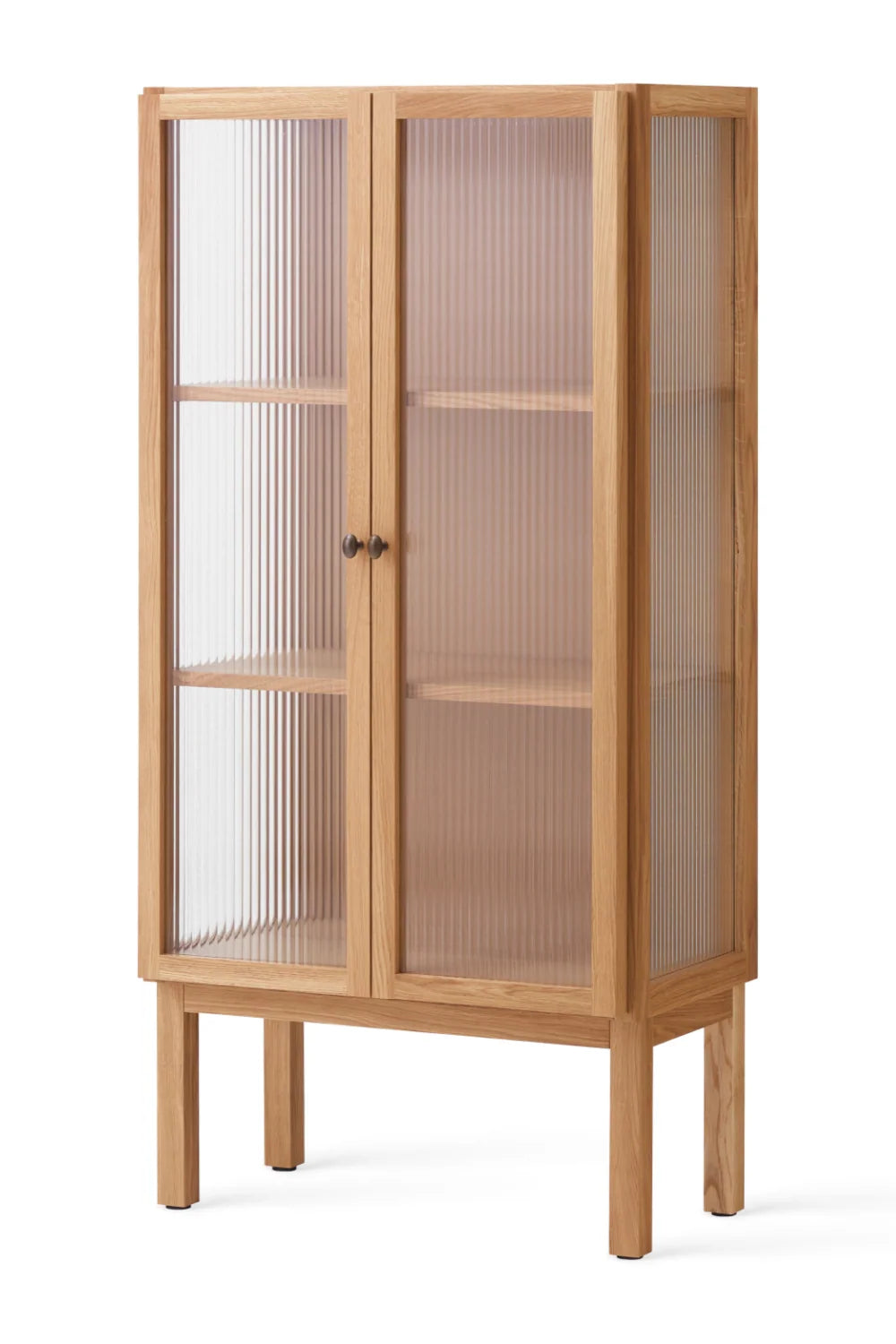 Luxury Modern Reeded Glass Cabinet European Style for Villa