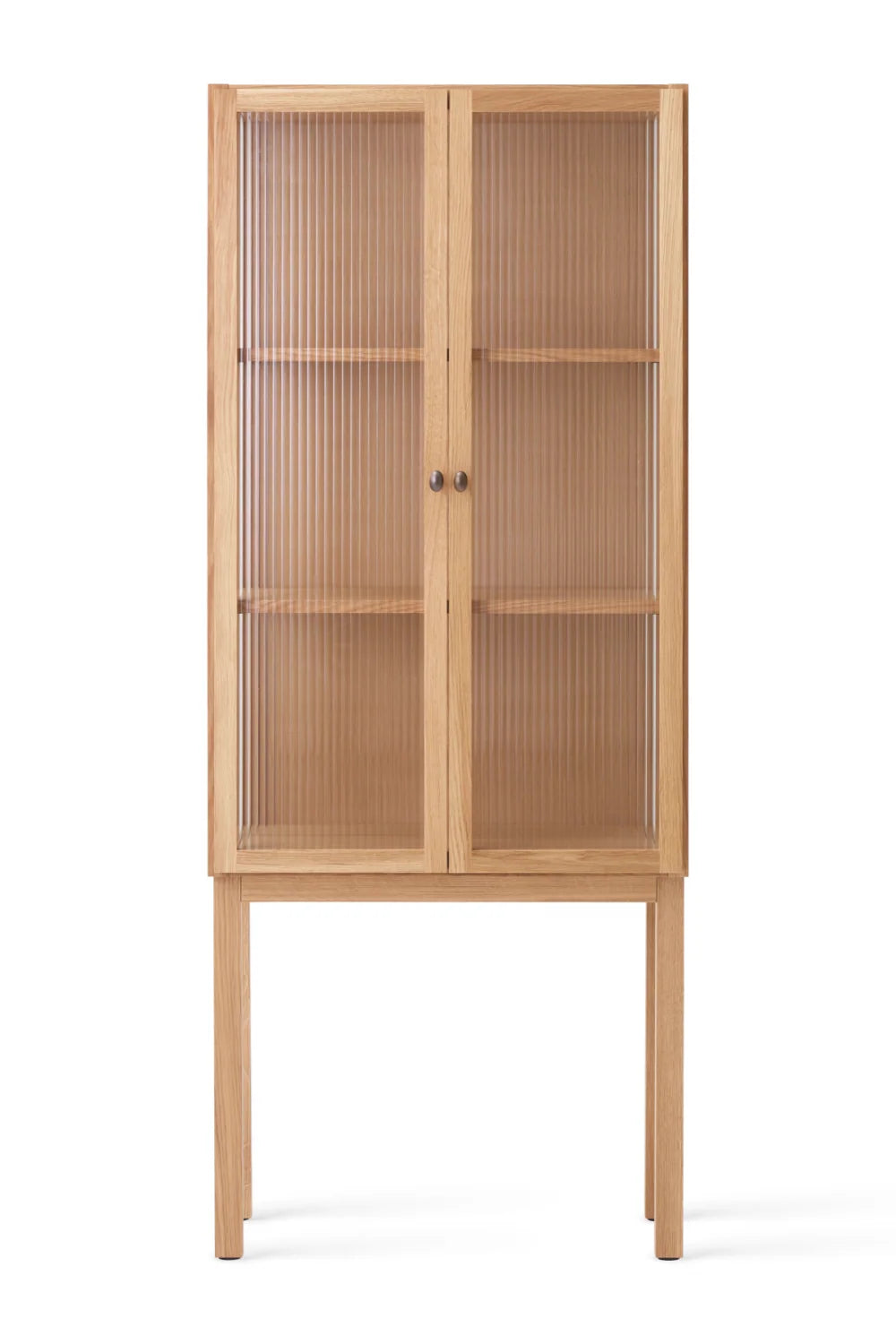 Luxury Modern Reeded Glass Cabinet European Style for Villa