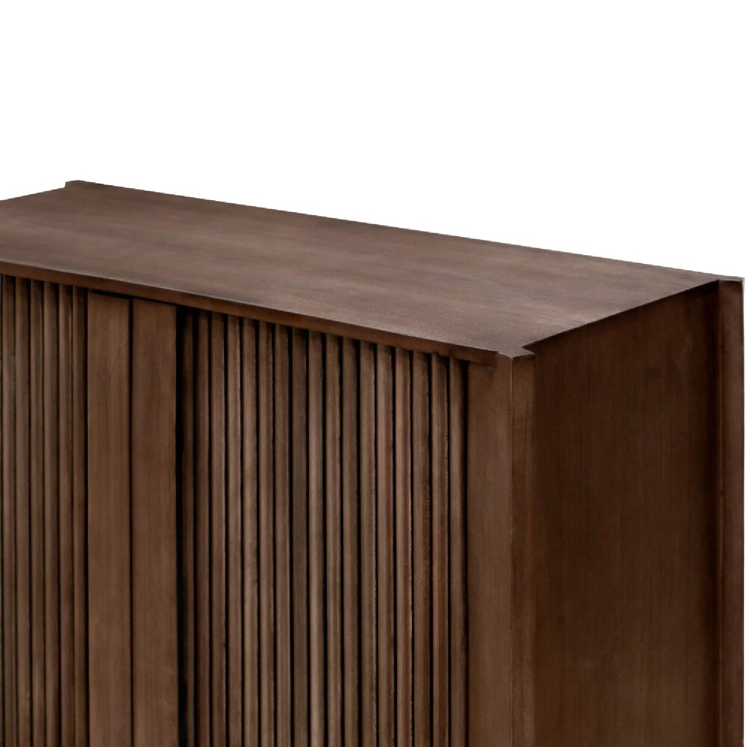 Luxury Modern Reeded Mango Wood Cabinet European Style for Villa