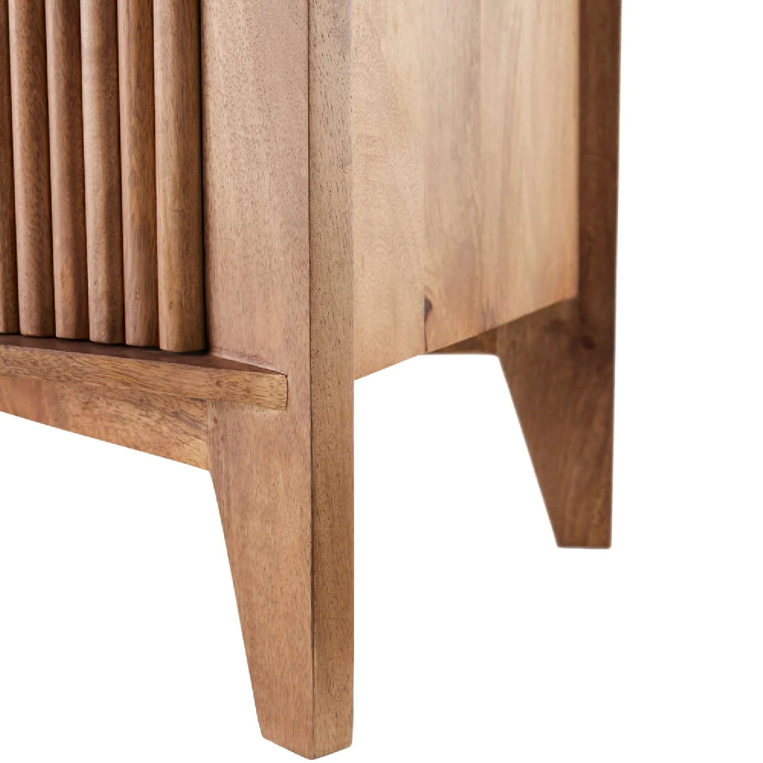 Luxury Modern Reeded Mango Wood Cabinet European Style for Villa
