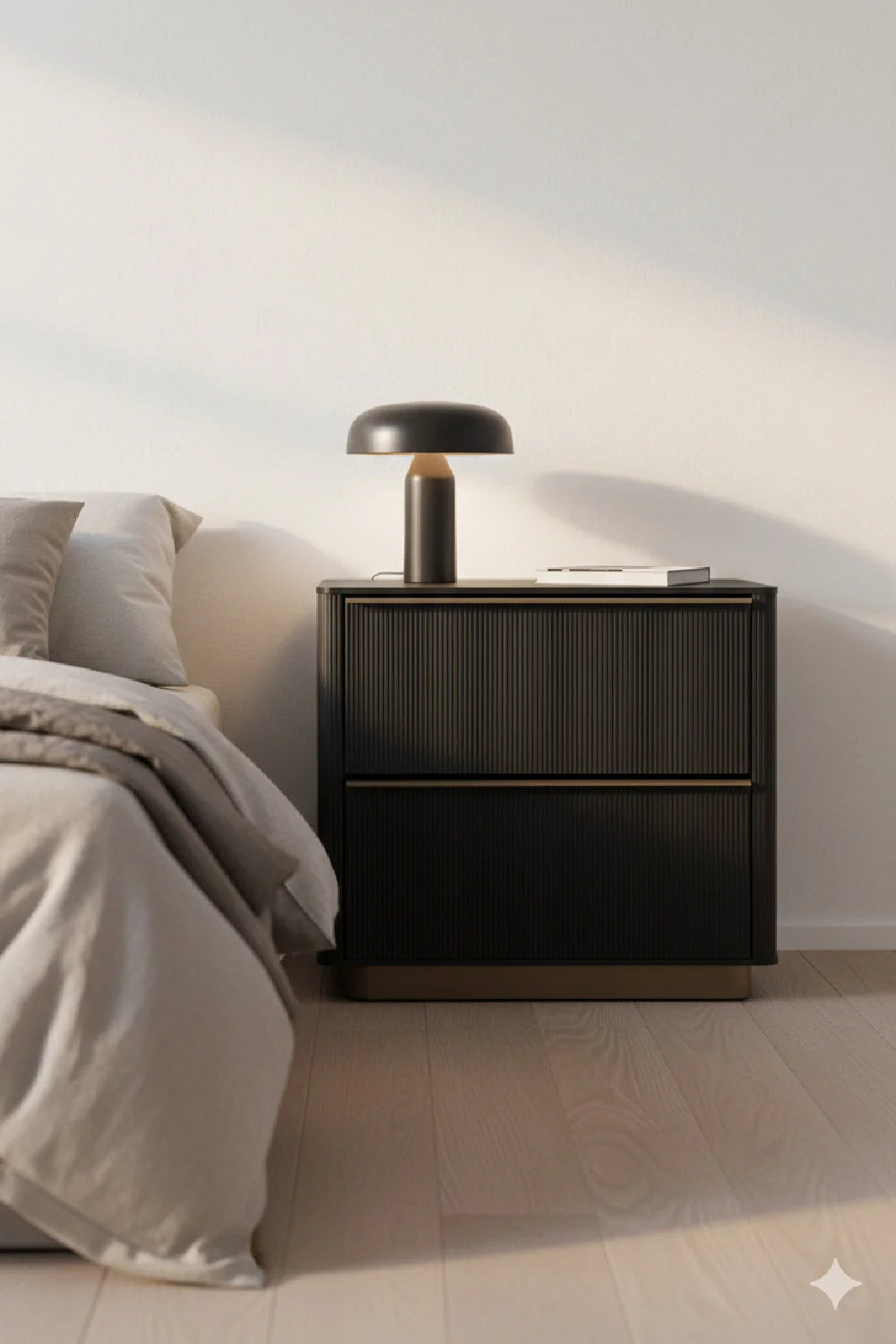 Luxury Modern Reeded Nightstand European Style for Villa