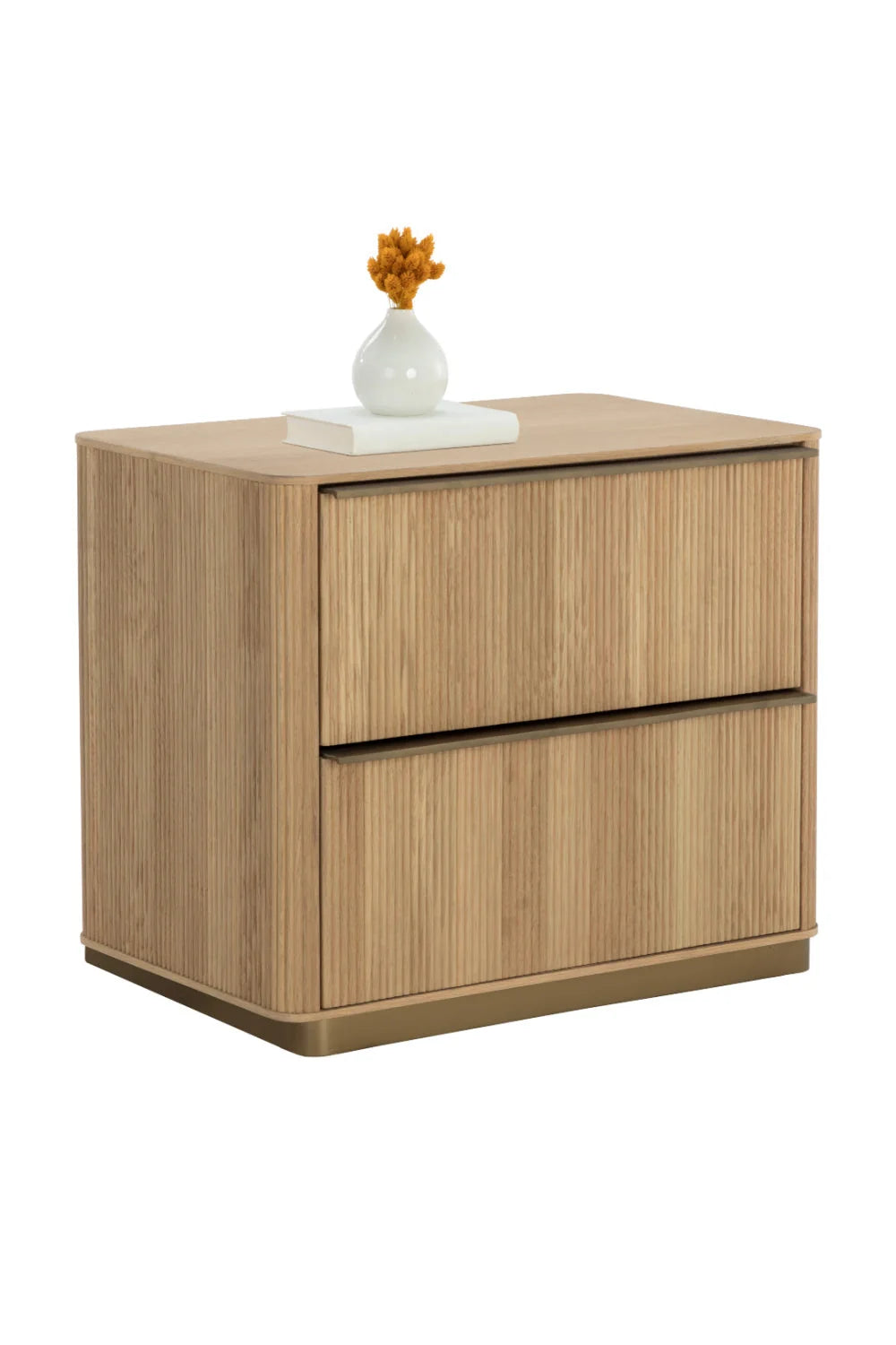 Luxury Modern Reeded Nightstand European Style for Villa