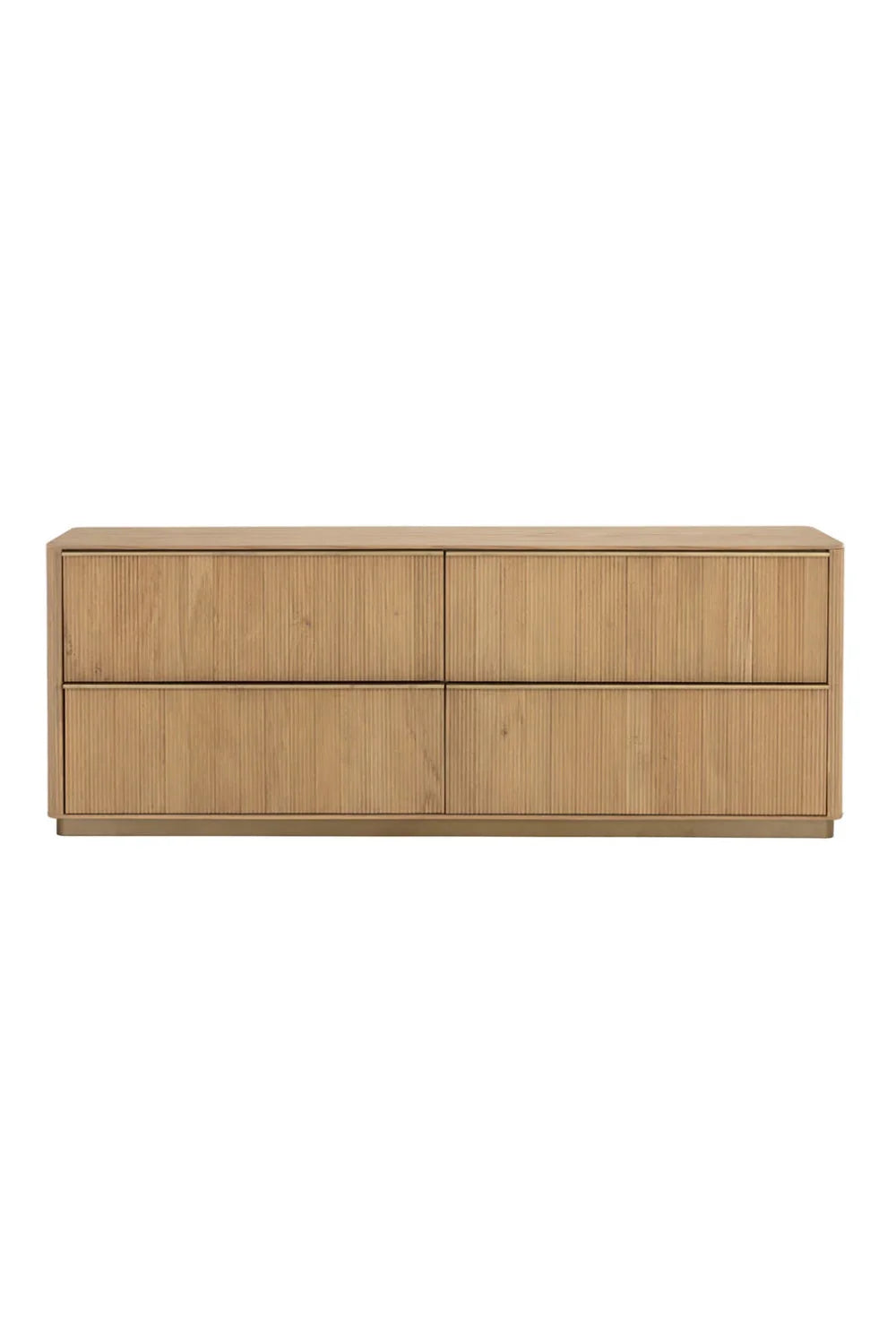 Luxury Modern Reeded Oak Dresser European Style for Villa