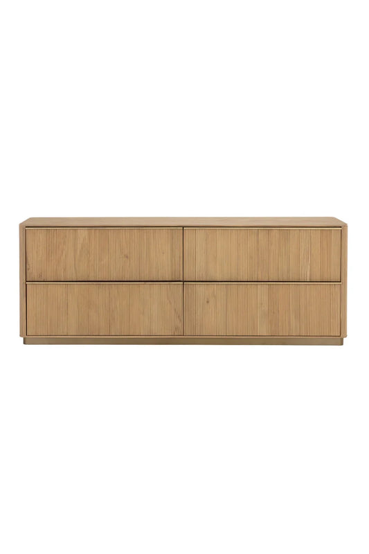 Luxury Modern Reeded Oak Dresser European Style for Villa