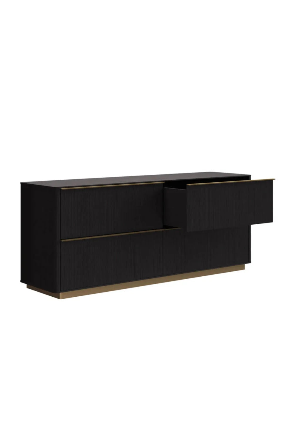 Luxury Modern Reeded Oak Dresser European Style for Villa