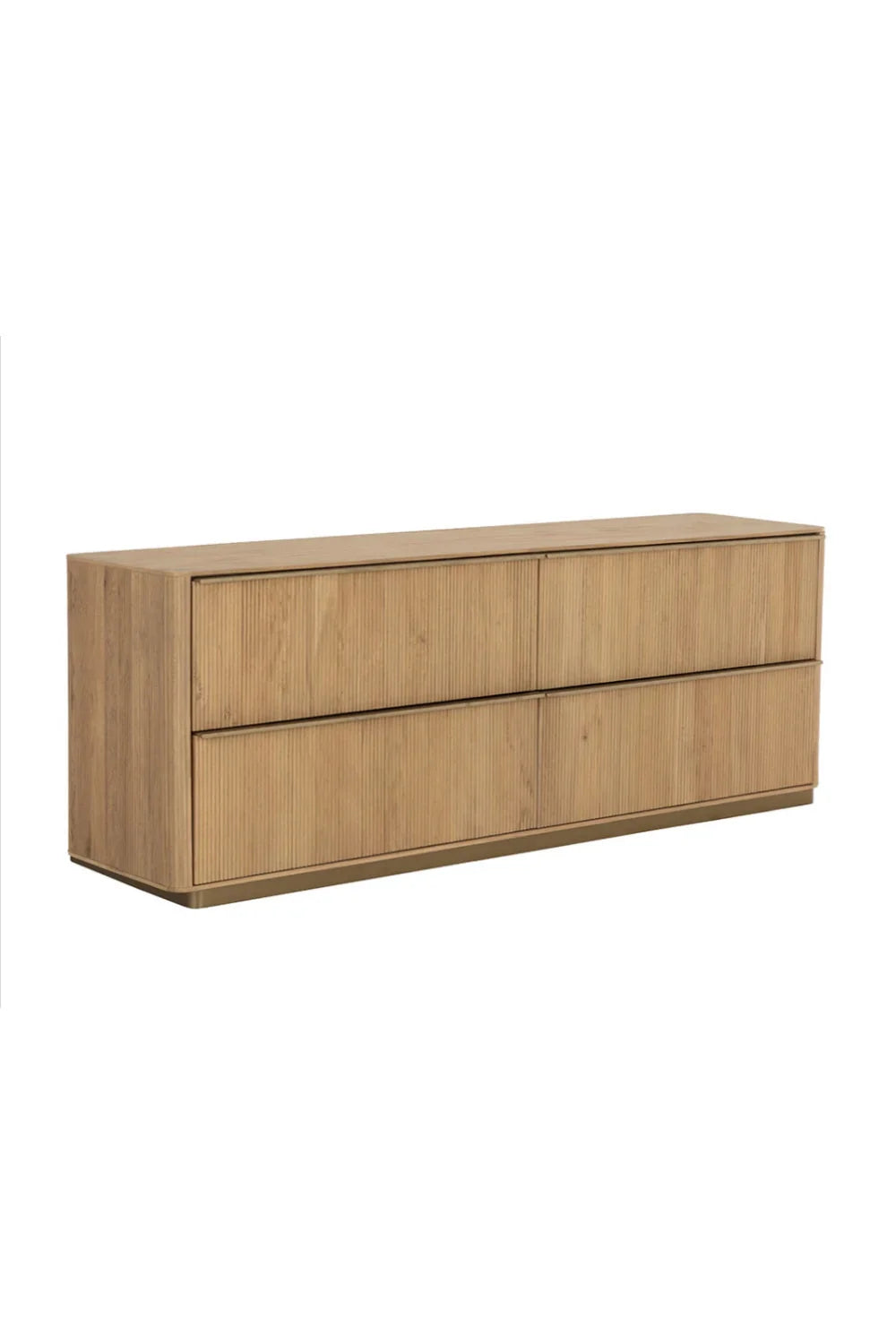 Luxury Modern Reeded Oak Dresser European Style for Villa