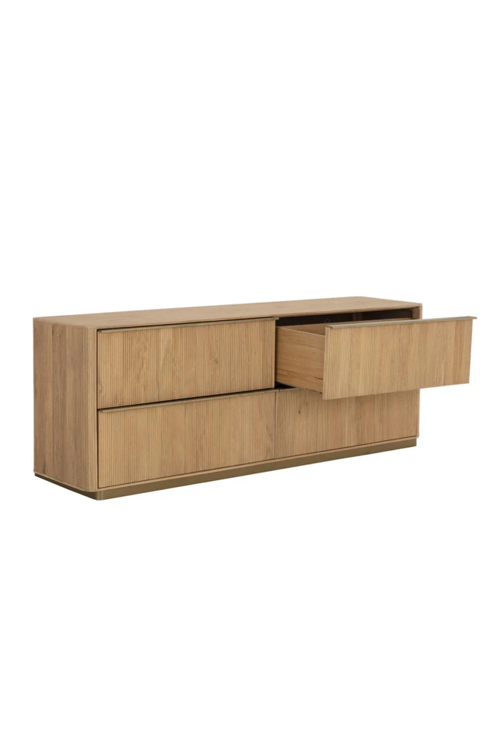 Luxury Modern Reeded Oak Dresser European Style for Villa