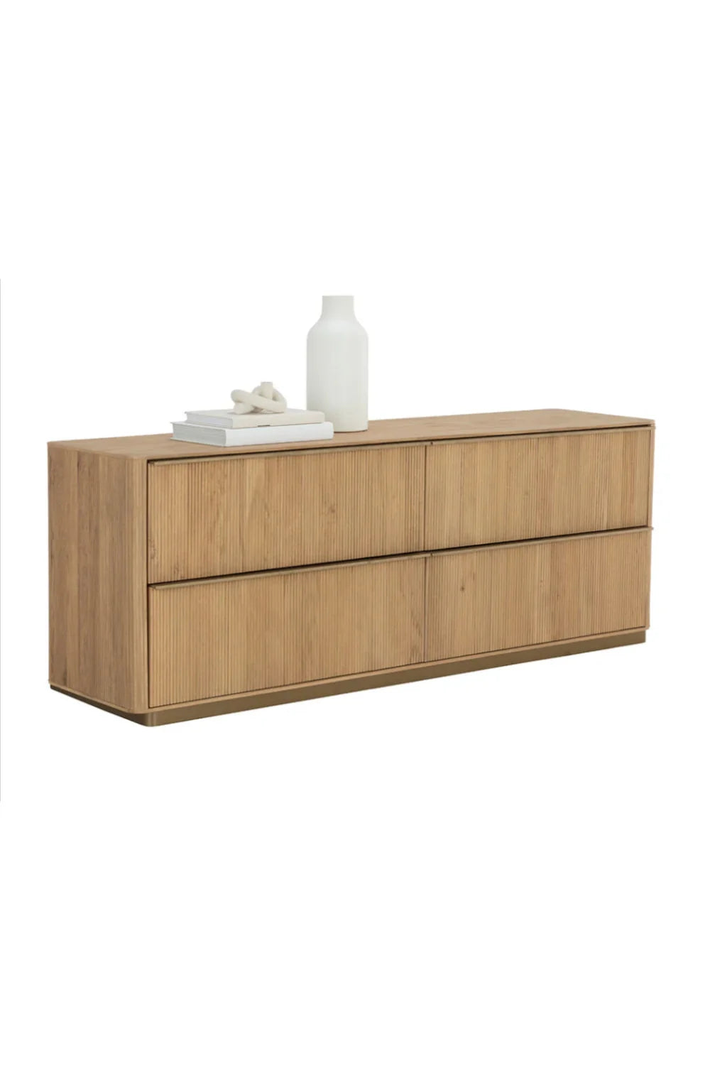 Luxury Modern Reeded Oak Dresser European Style for Villa