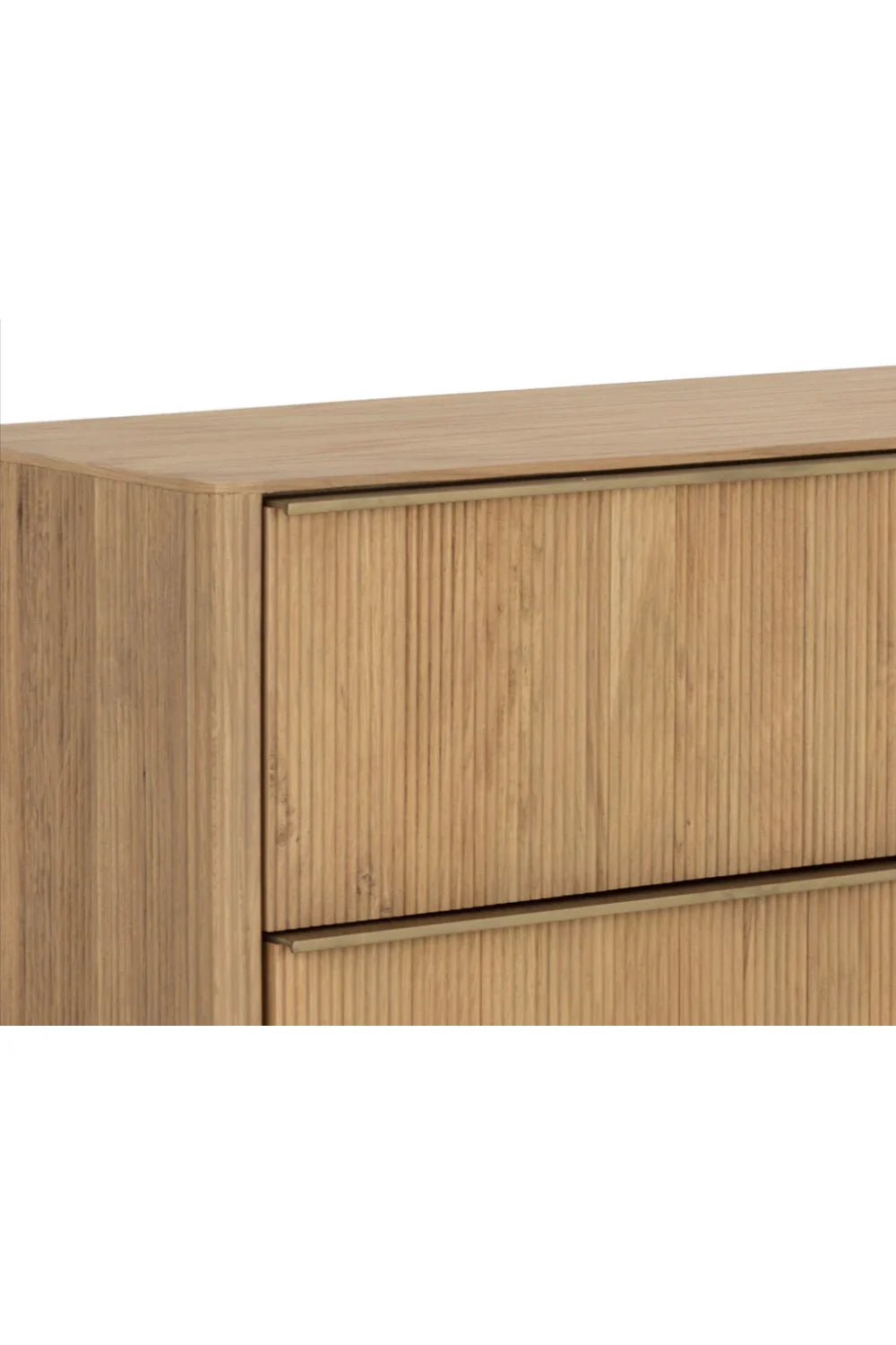 Luxury Modern Reeded Oak Dresser European Style for Villa