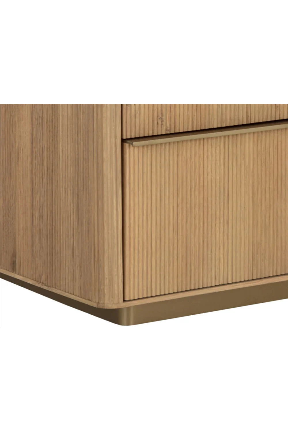 Luxury Modern Reeded Oak Dresser European Style for Villa