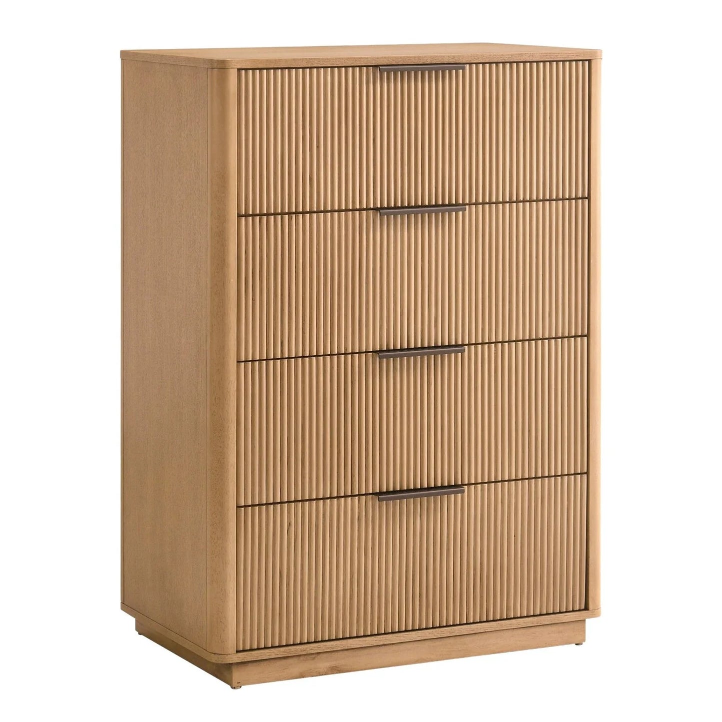 Luxury Modern Reeded Wood 4-Drawer Chest European Style for Villa