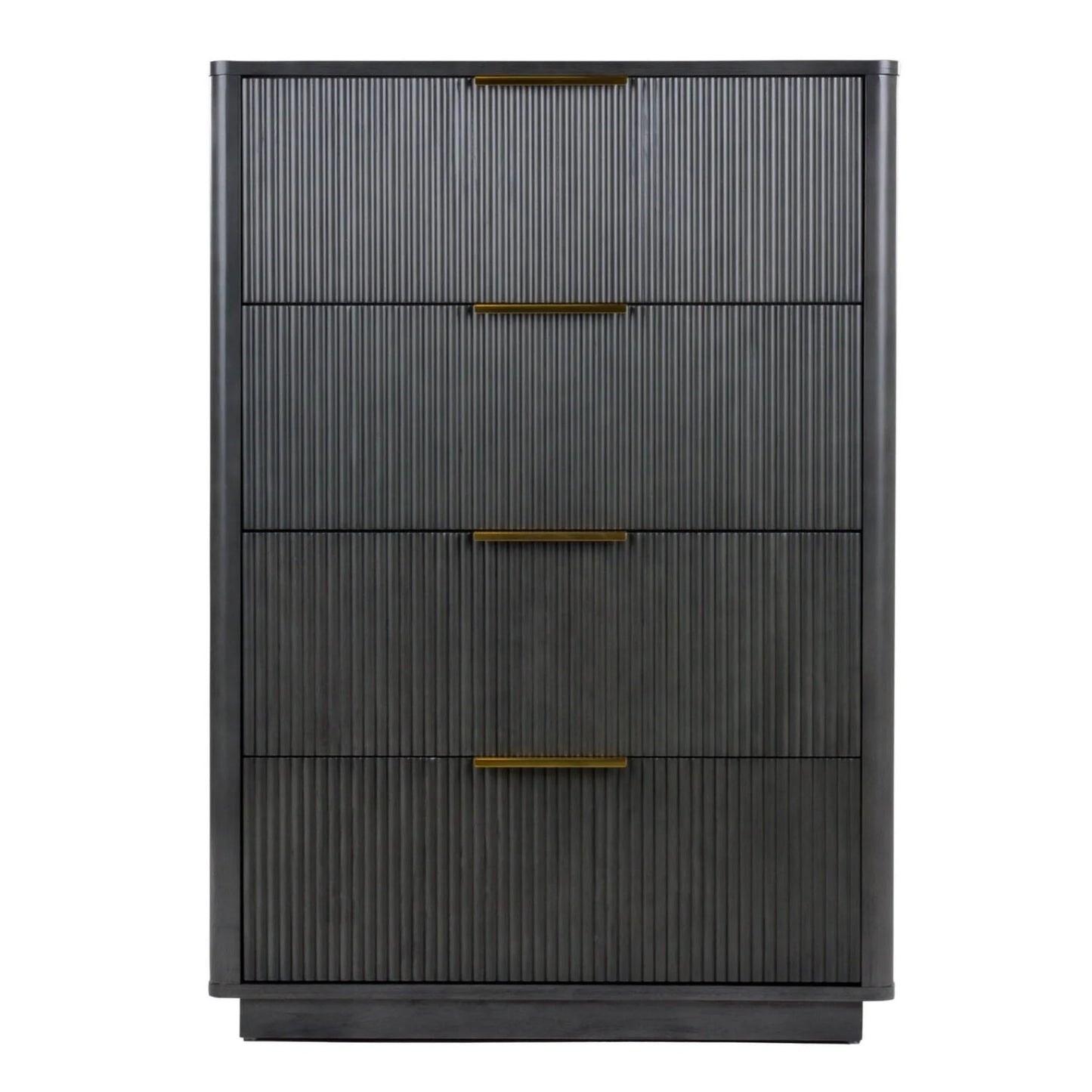 Luxury Modern Reeded Wood 4-Drawer Chest European Style for Villa