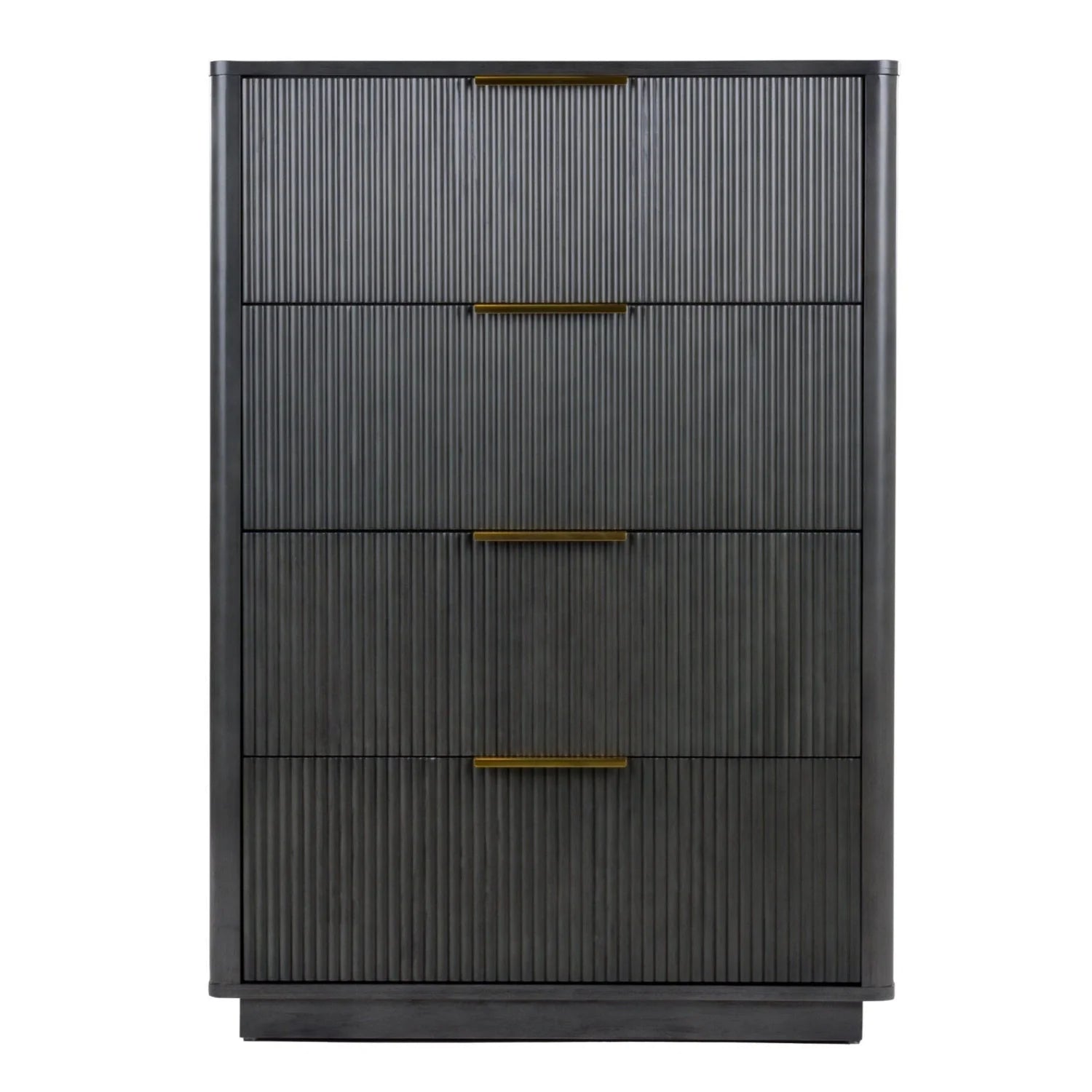 Luxury Modern Reeded Wood 4-Drawer Chest European Style for Villa