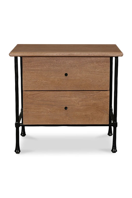 Luxury Modern Rene Acacia Nightstand European Style for Villa