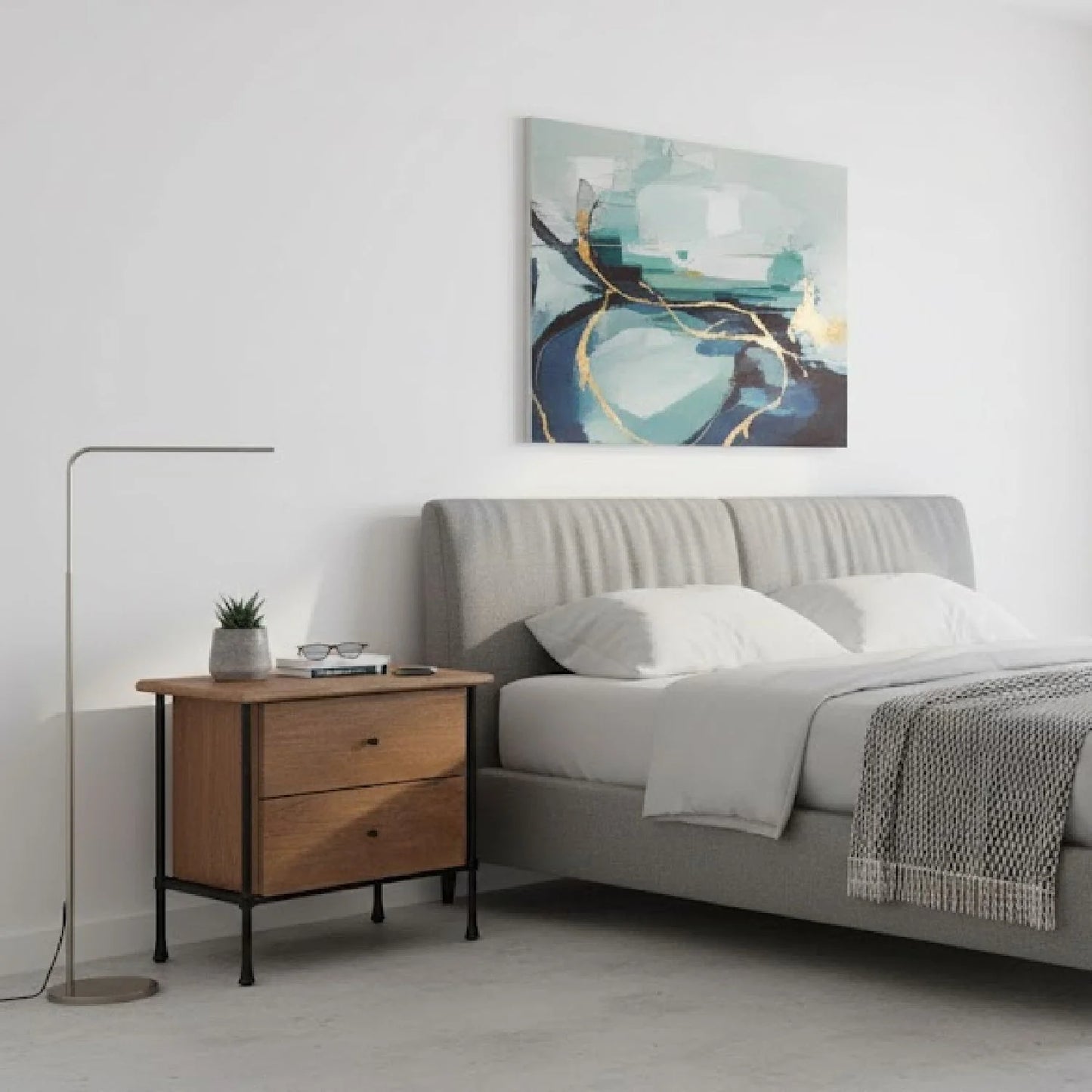 Luxury Modern Rene Acacia Nightstand European Style for Villa