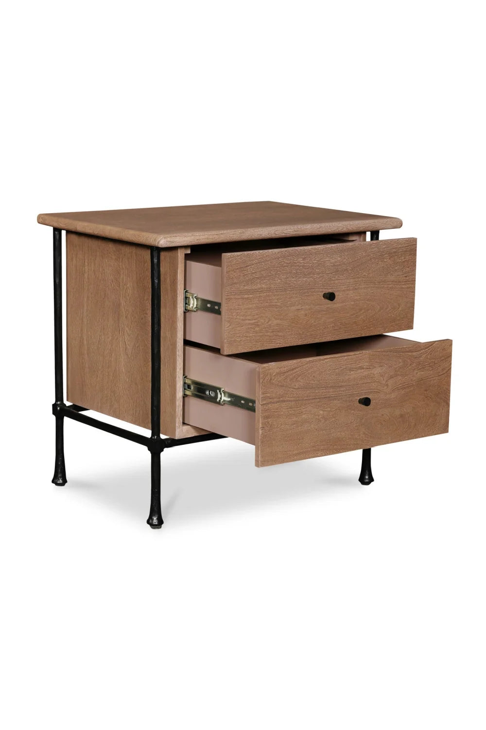 Luxury Modern Rene Acacia Nightstand European Style for Villa