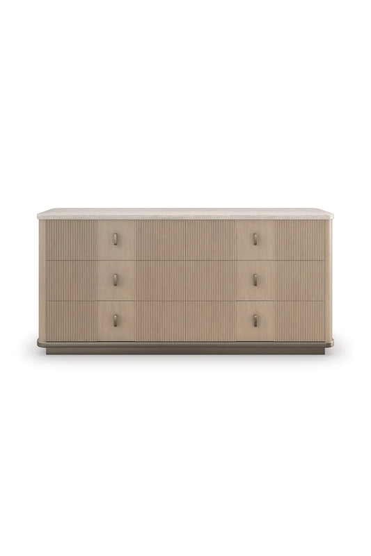 Luxury Modern Rhythm Oak 6-Drawer Dresser European Style for Villa
