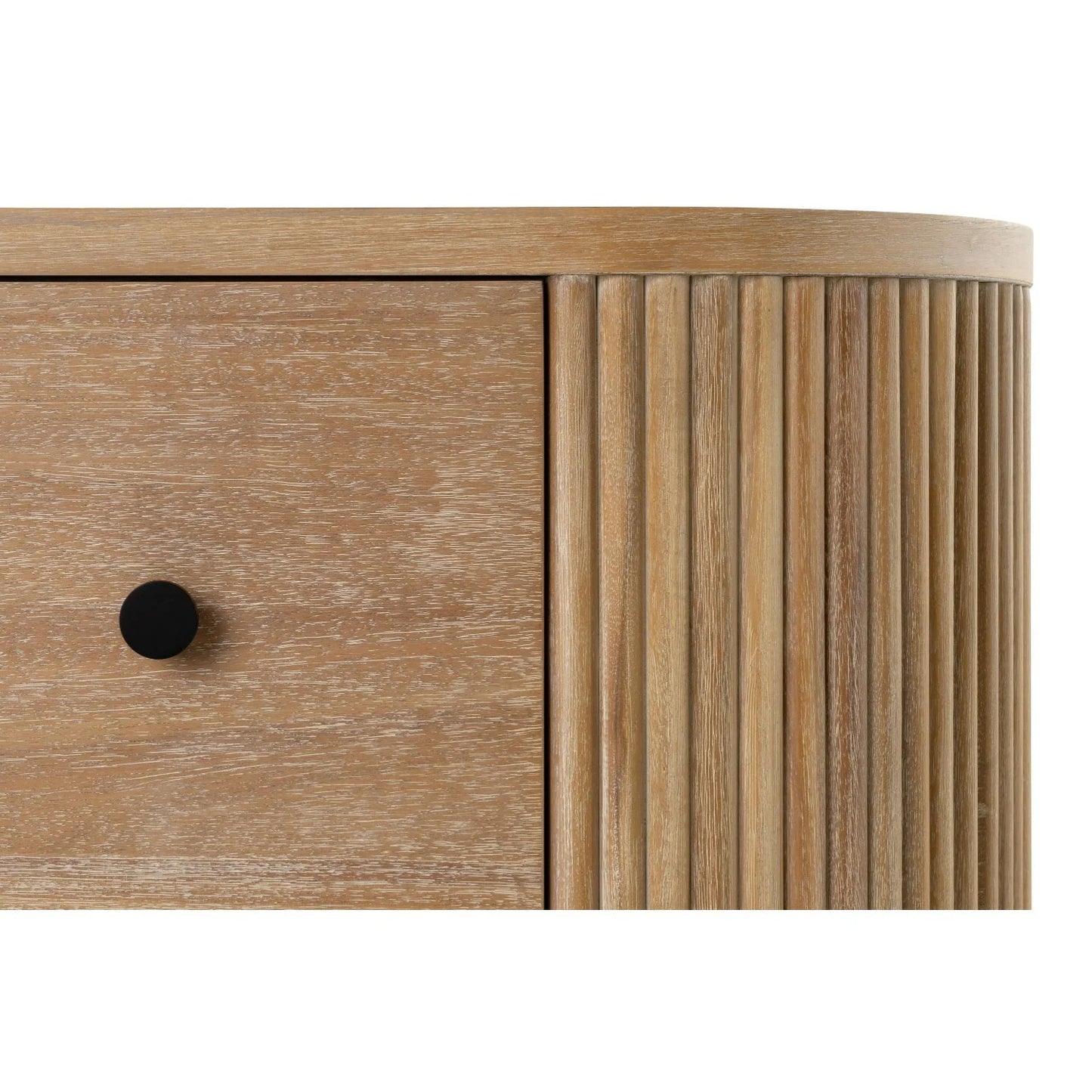 Luxury Modern Ribbed Acacia 4-Drawer Chest European Style for Villa