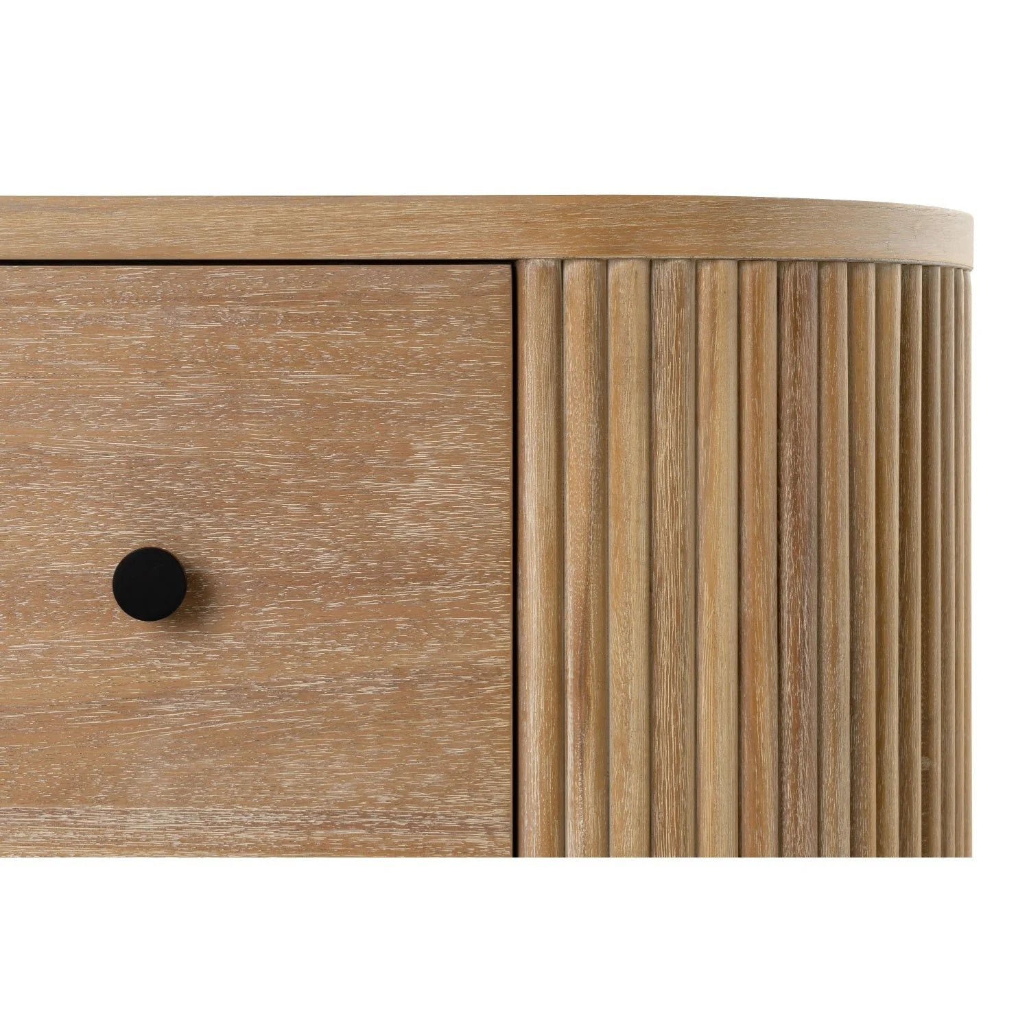 Luxury Modern Ribbed Acacia 4-Drawer Chest European Style for Villa