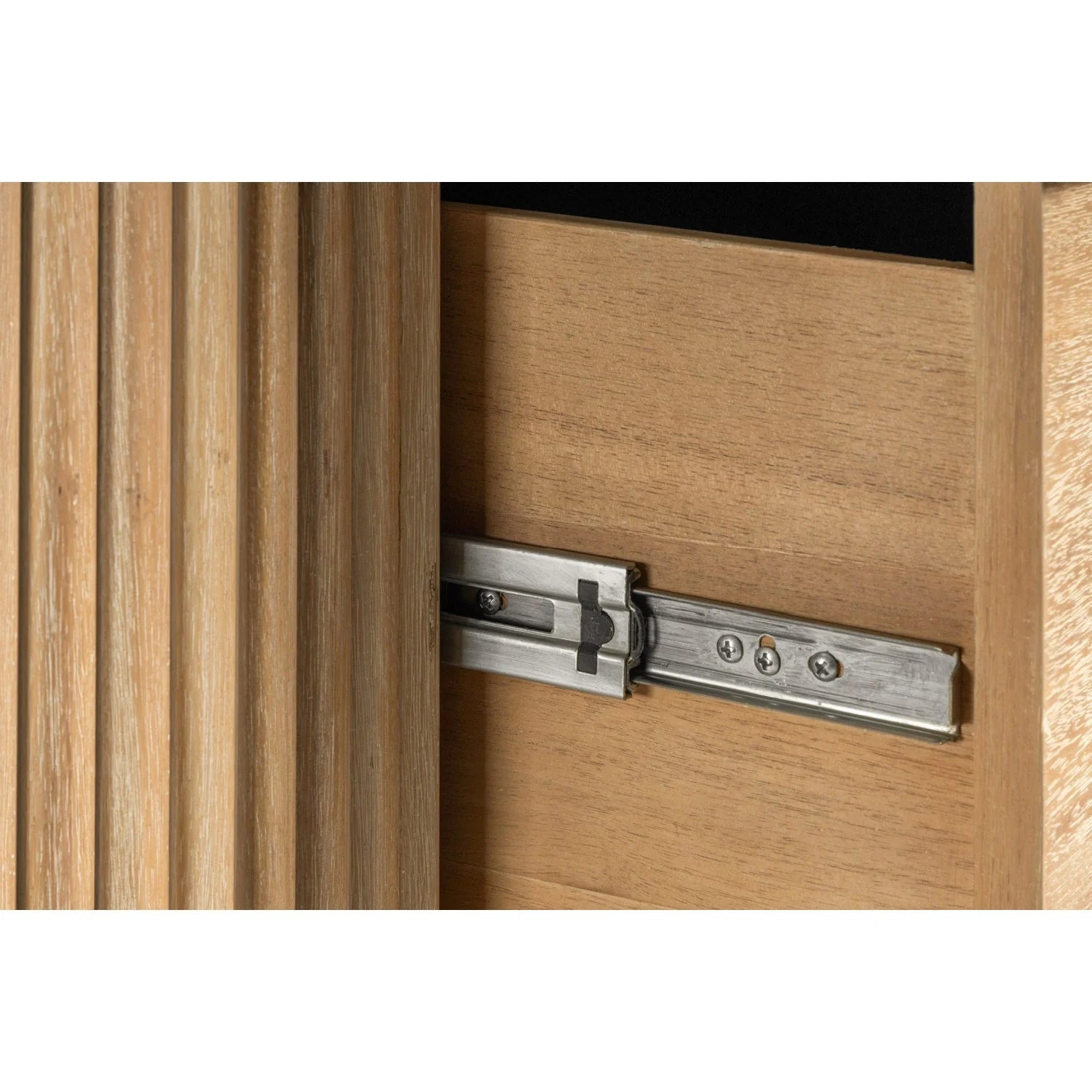 Luxury Modern Ribbed Acacia 4-Drawer Chest European Style for Villa