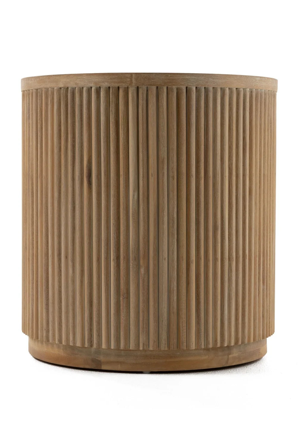 Luxury Modern Ribbed Acacia Nightstand European Style for Villa