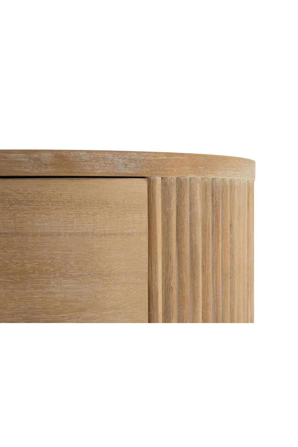 Luxury Modern Ribbed Acacia Nightstand European Style for Villa