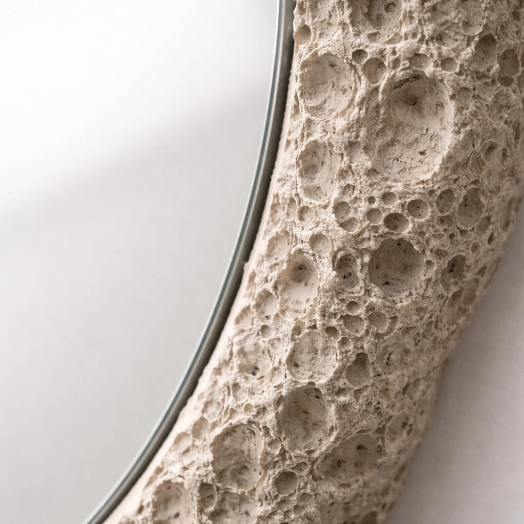 Luxury Modern Rift Opening Calcite Mirror European Style for Villa