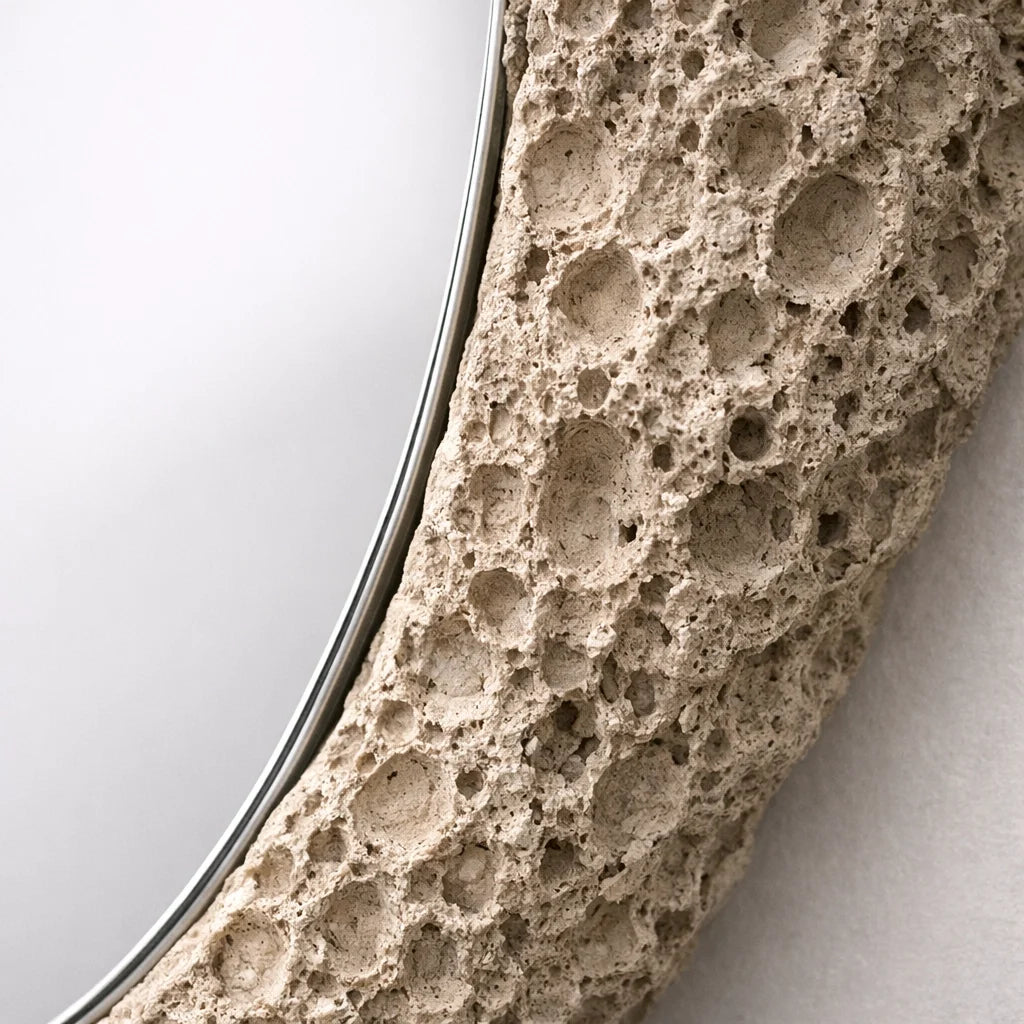 Luxury Modern Rift Opening Calcite Mirror European Style for Villa