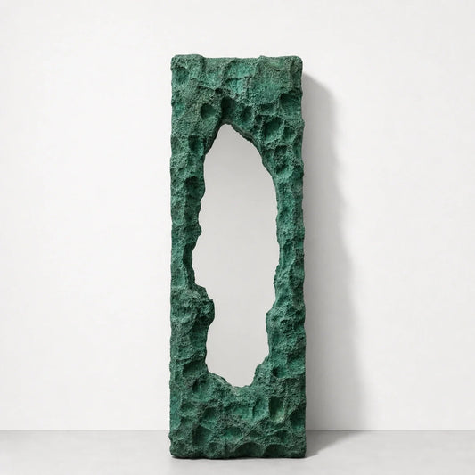 Luxury Modern Rift Opening Jade Fissure Green Mirror European Style for Villa