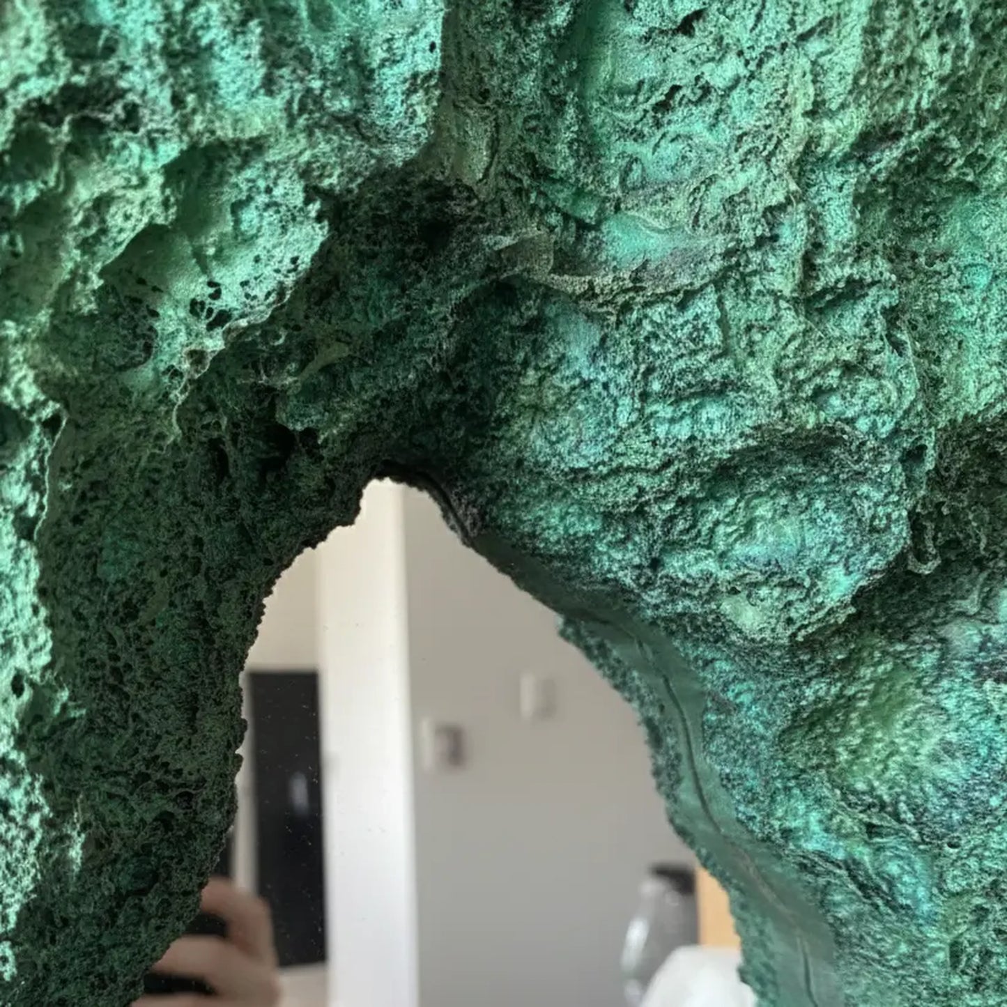 Luxury Modern Rift Opening Jade Fissure Green Mirror European Style for Villa
