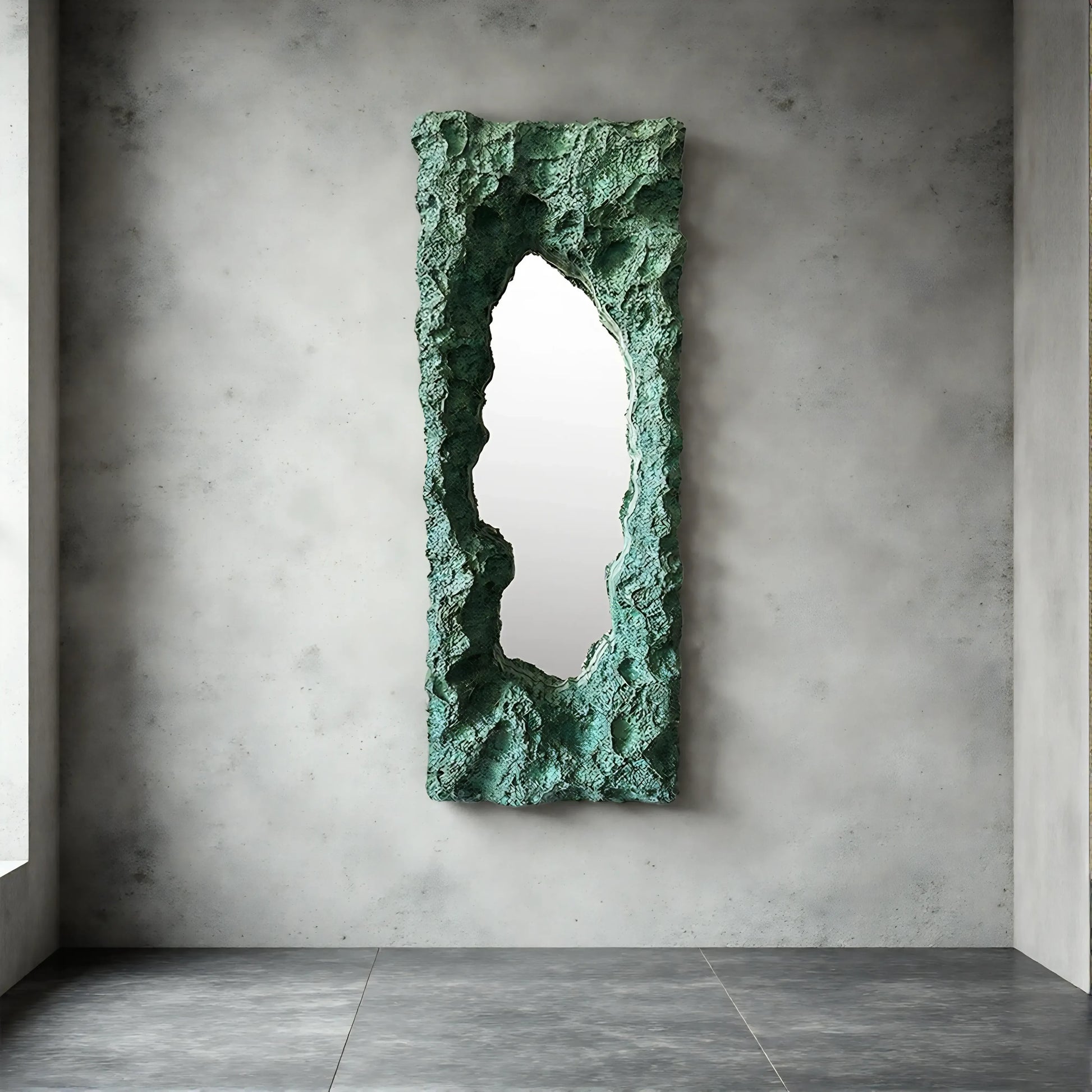 Luxury Modern Rift Opening Jade Fissure Green Mirror European Style for Villa
