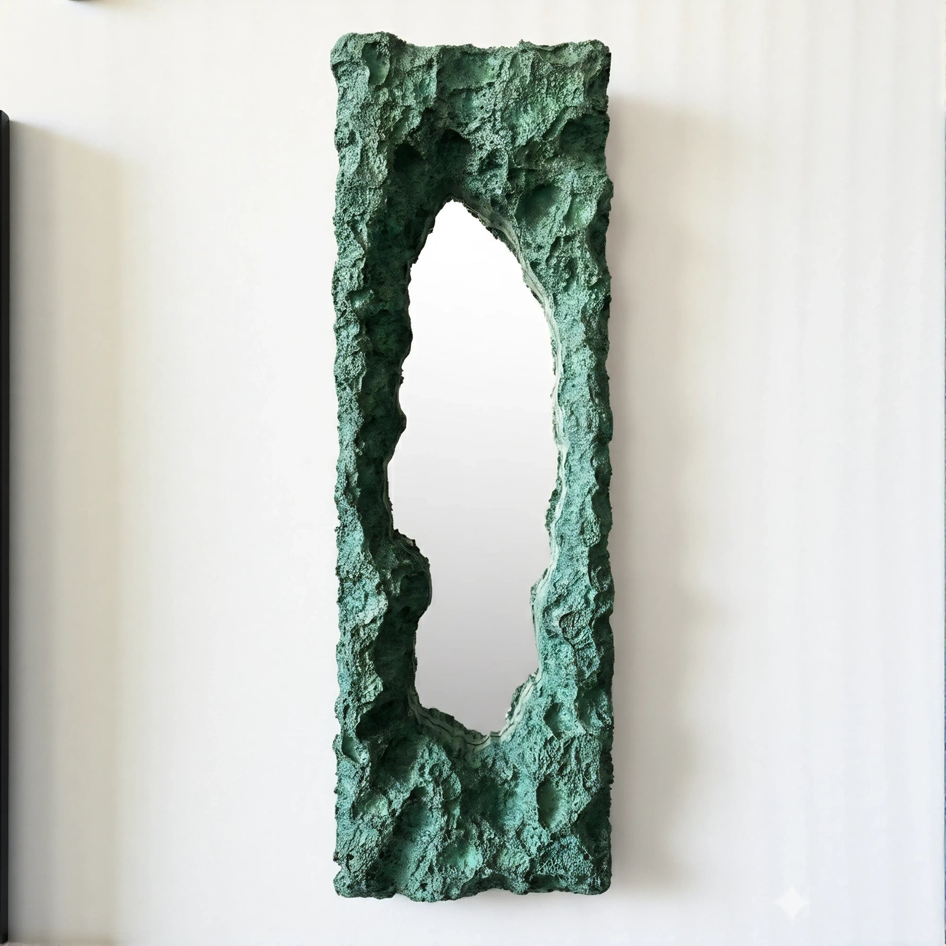 Luxury Modern Rift Opening Jade Fissure Green Mirror European Style for Villa