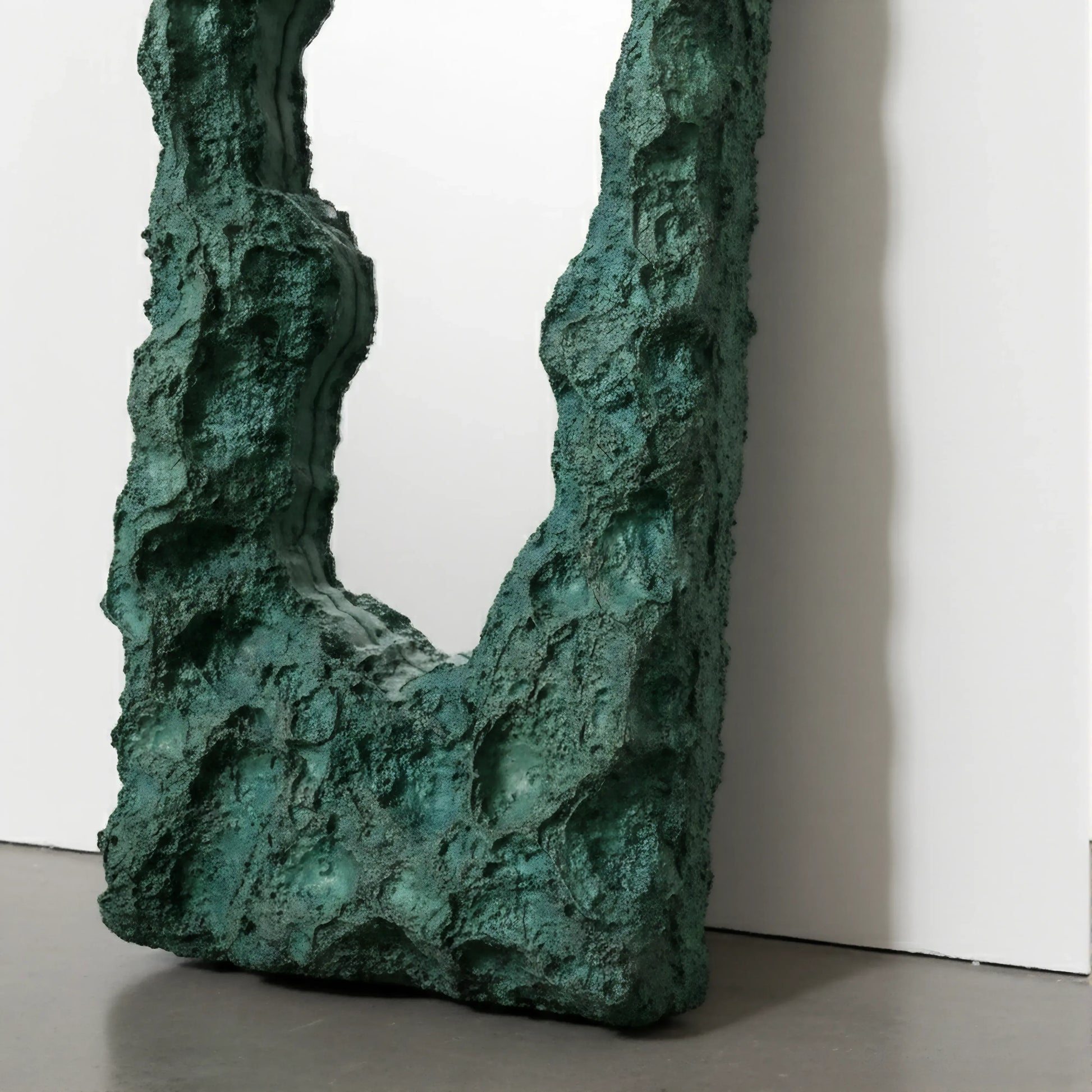 Luxury Modern Rift Opening Jade Fissure Green Mirror European Style for Villa