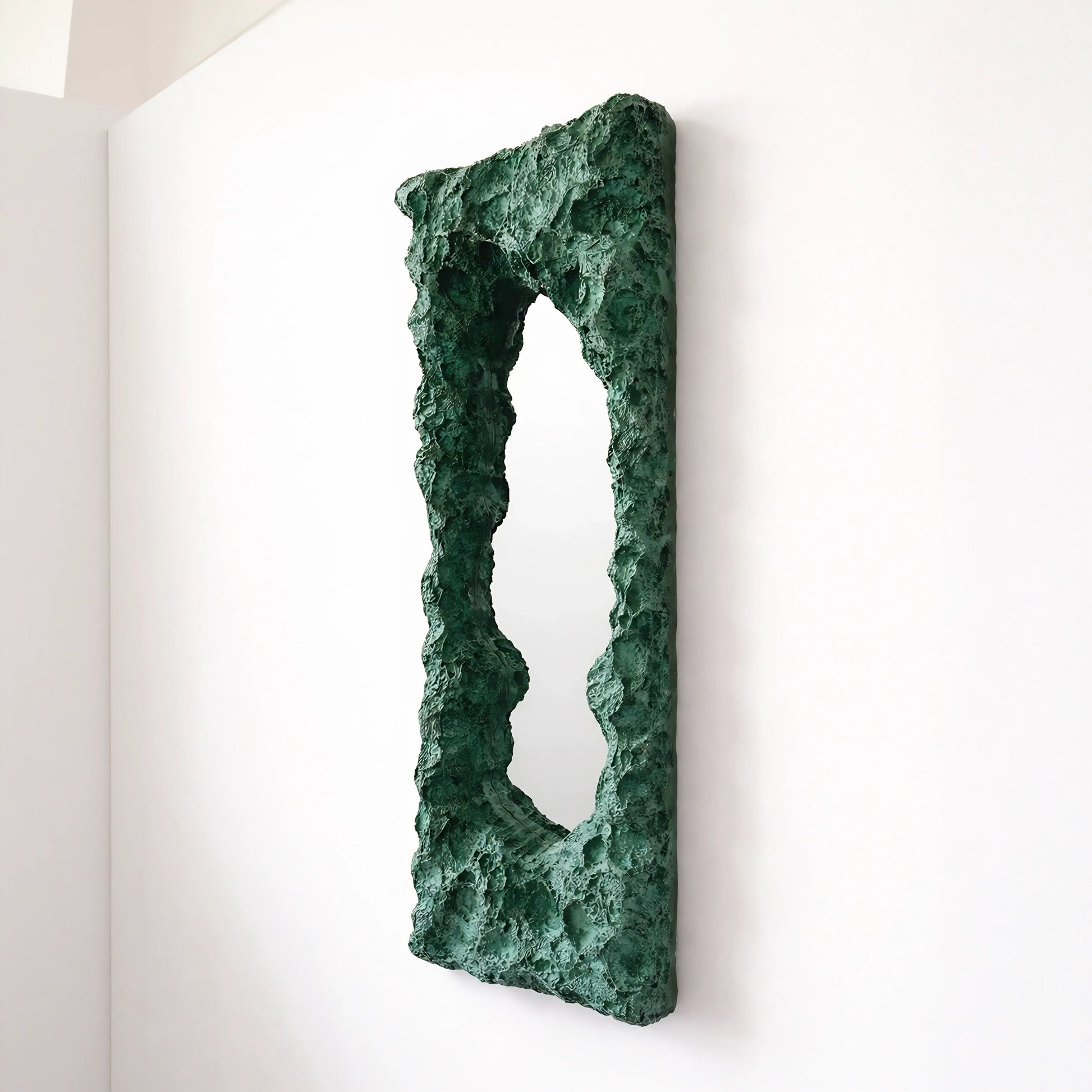 Luxury Modern Rift Opening Jade Fissure Green Mirror European Style for Villa