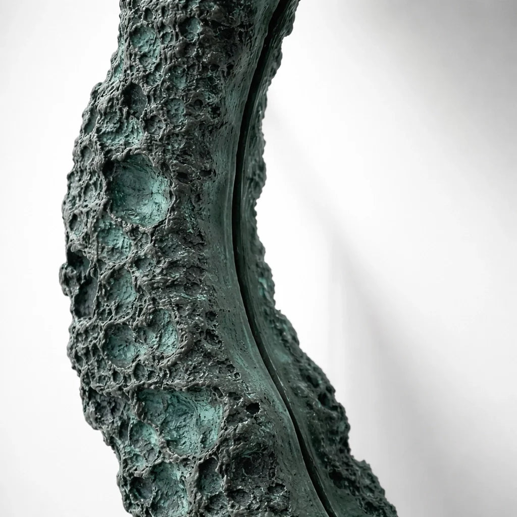 Luxury Modern Rift Opening Jade Shard Mirror European Style for Villa