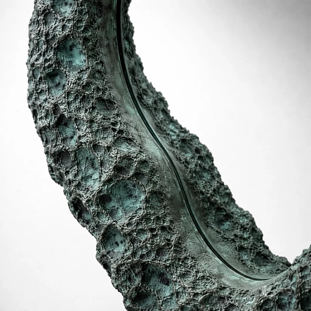 Luxury Modern Rift Opening Jade Shard Mirror European Style for Villa