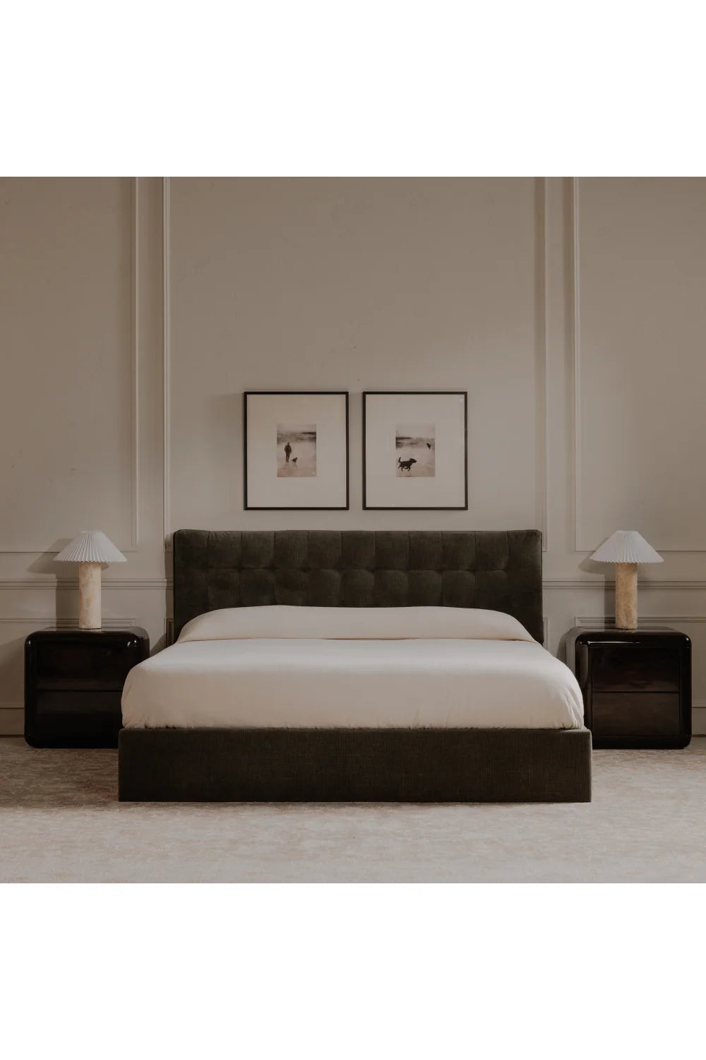 Luxury Modern Rory 2-Drawer Nightstand European Style for Villa
