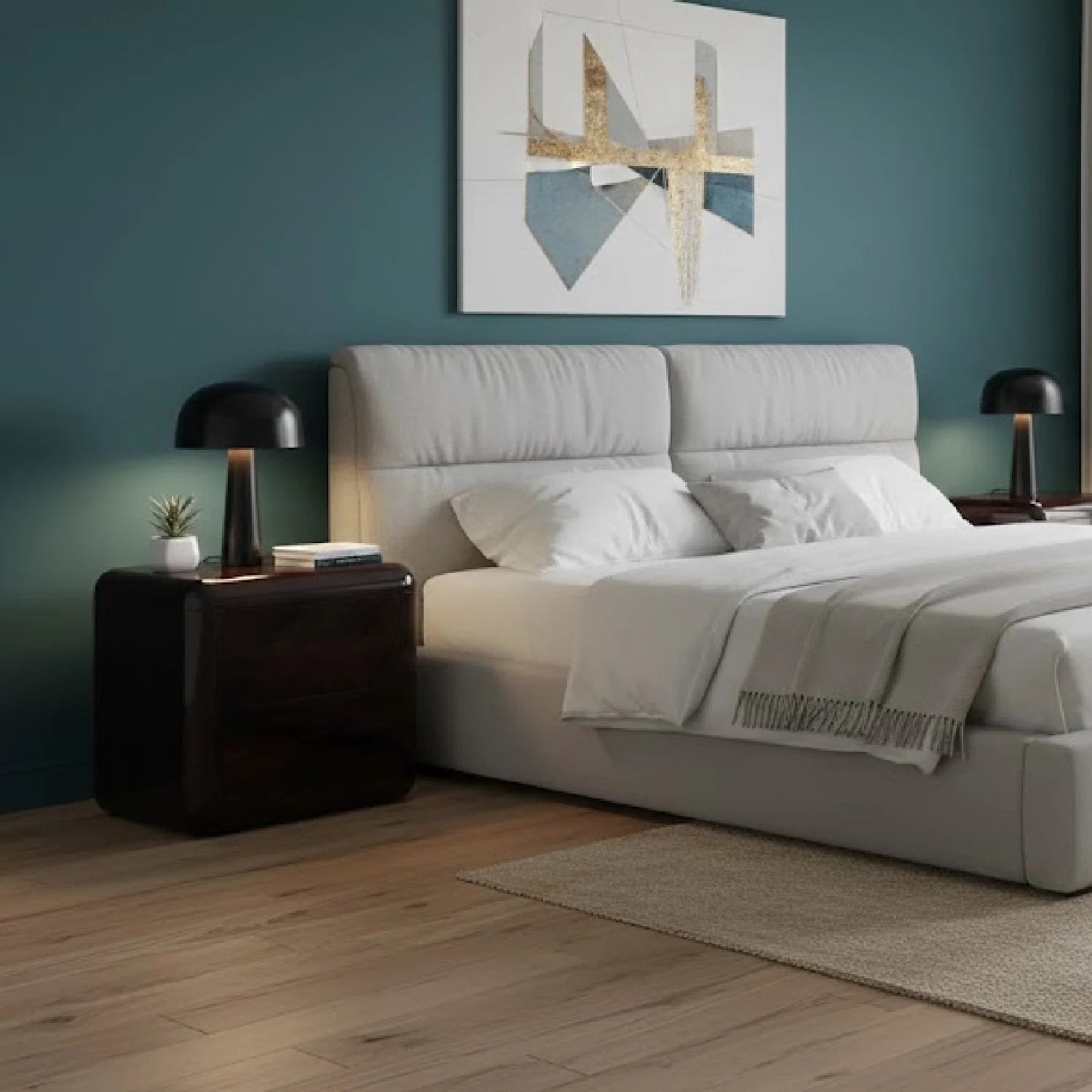Luxury Modern Rory 2-Drawer Nightstand European Style for Villa