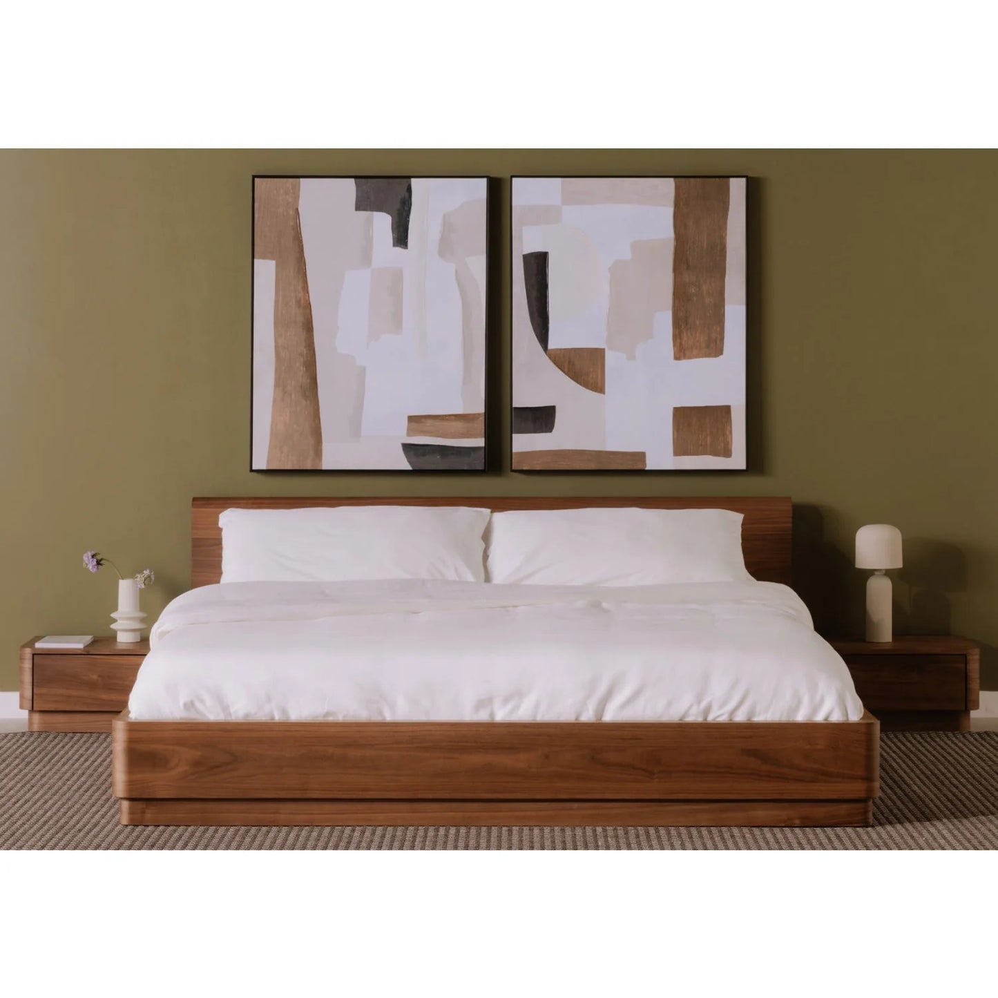 Luxury Modern Round Off 1-Drawer Nightstand European Style for Villa