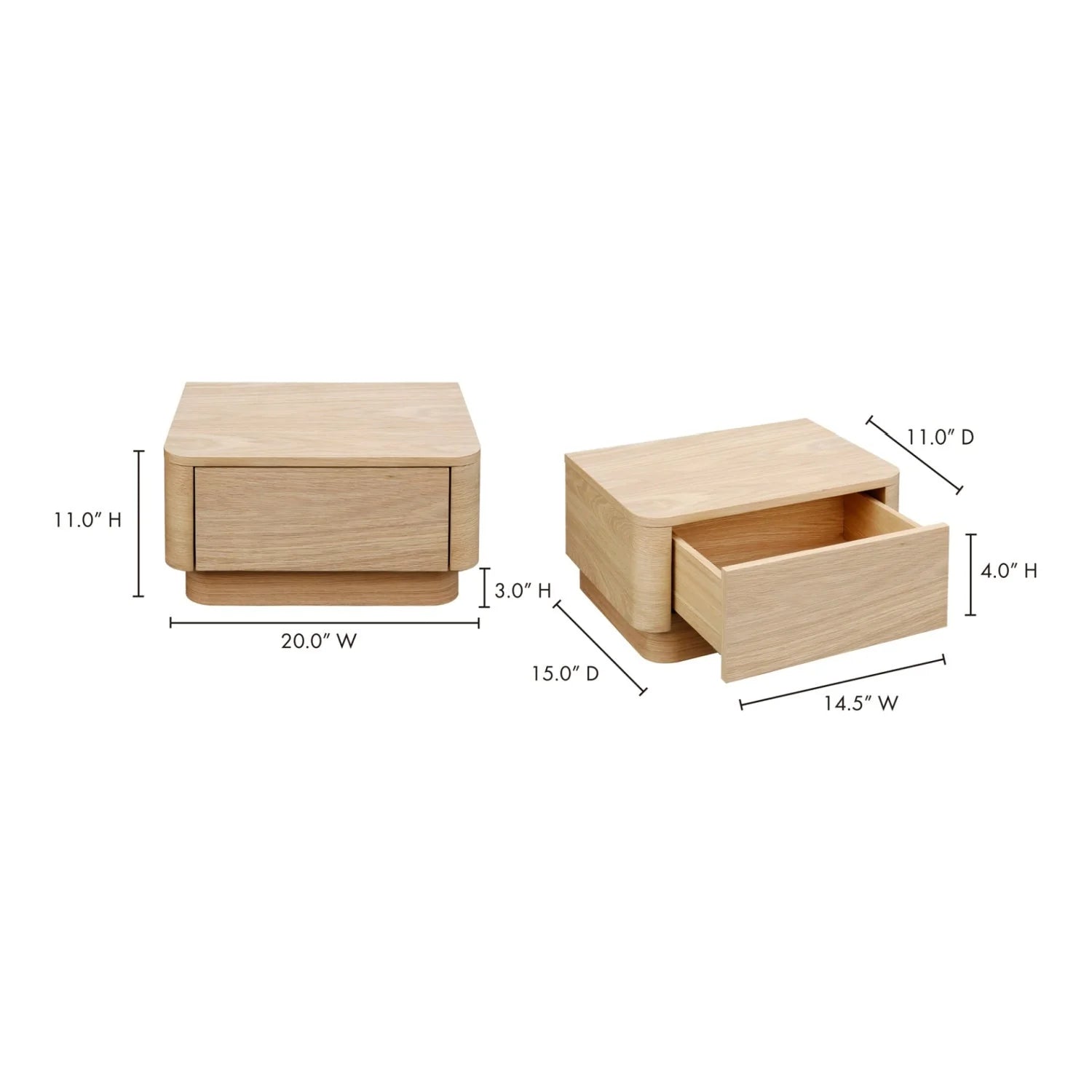 Luxury Modern Round Off 1-Drawer Nightstand European Style for Villa