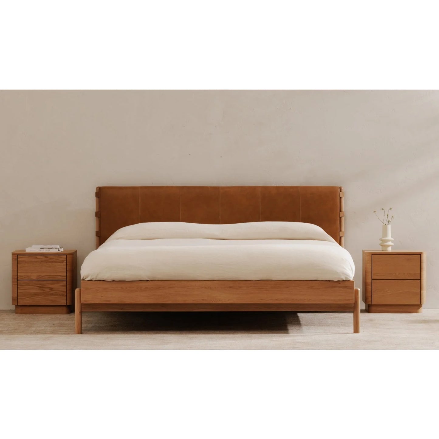 Luxury Modern Round Off 2-Drawer Nightstand European Style for Villa