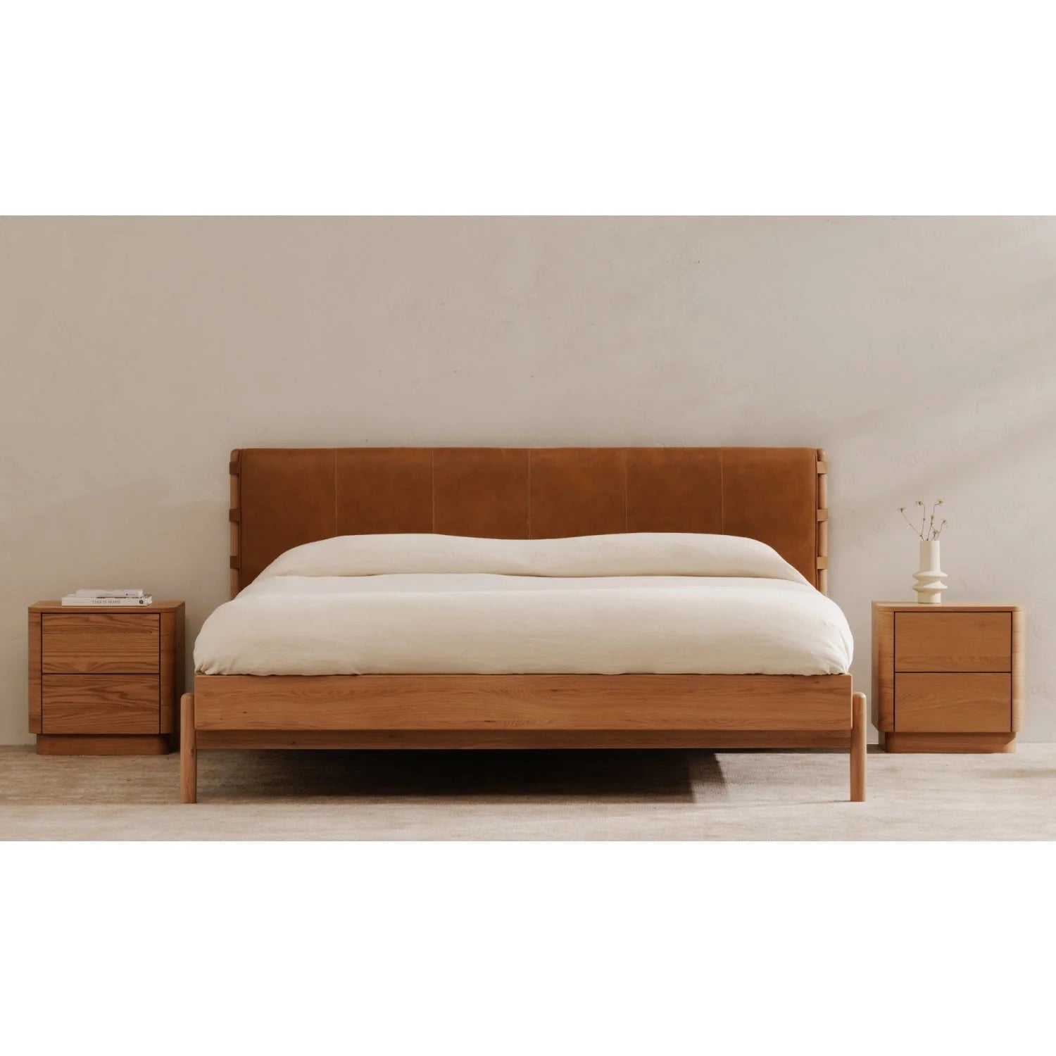 Luxury Modern Round Off 2-Drawer Nightstand European Style for Villa