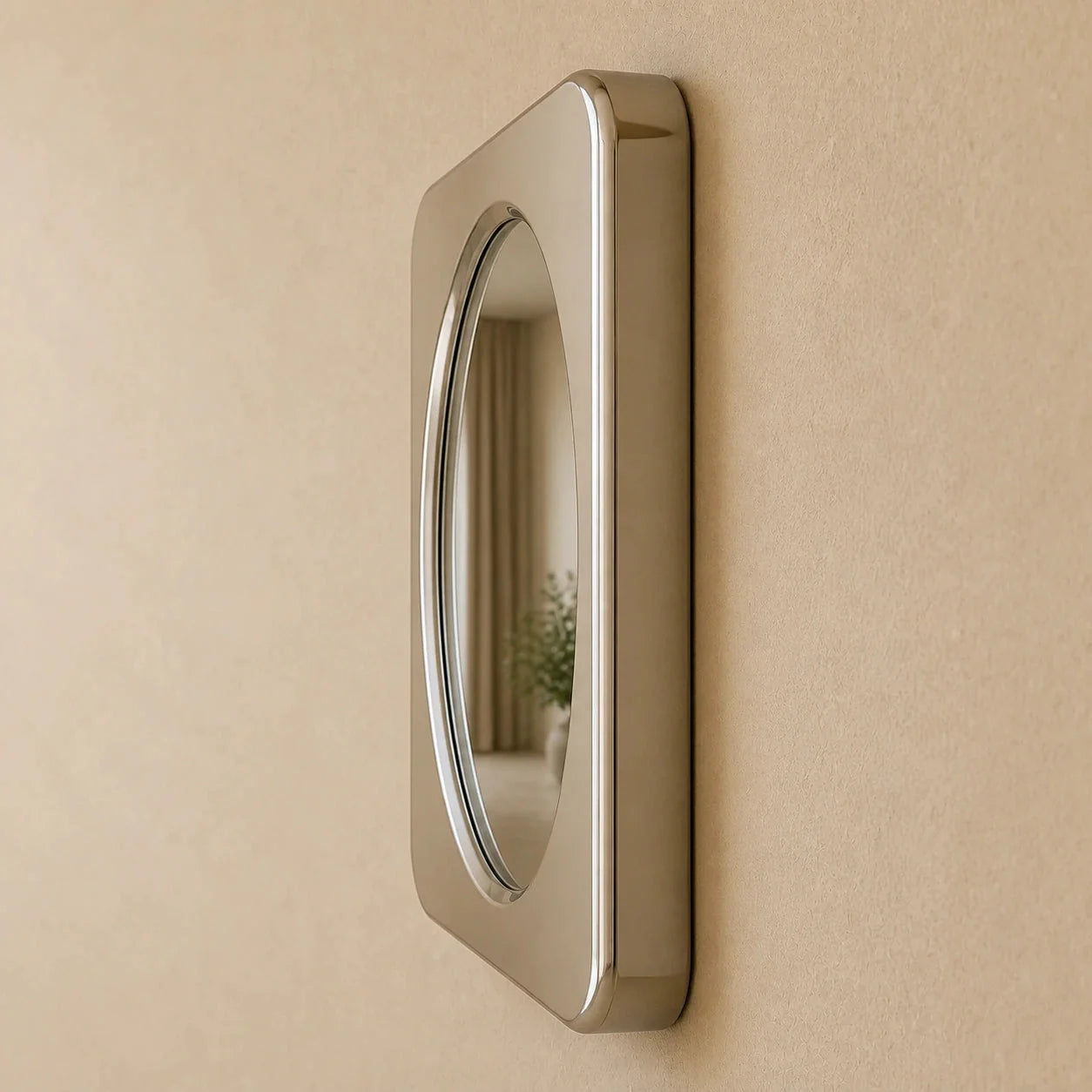 Luxury Modern Rounded Square Mirror European Style for Villa