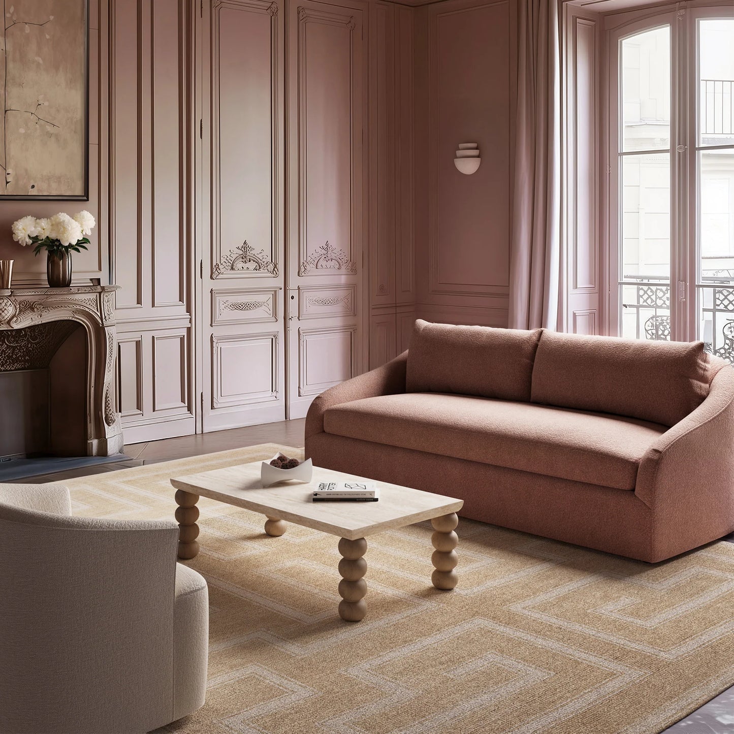 Luxury Modern Rousseau Sofa European Style for Villa