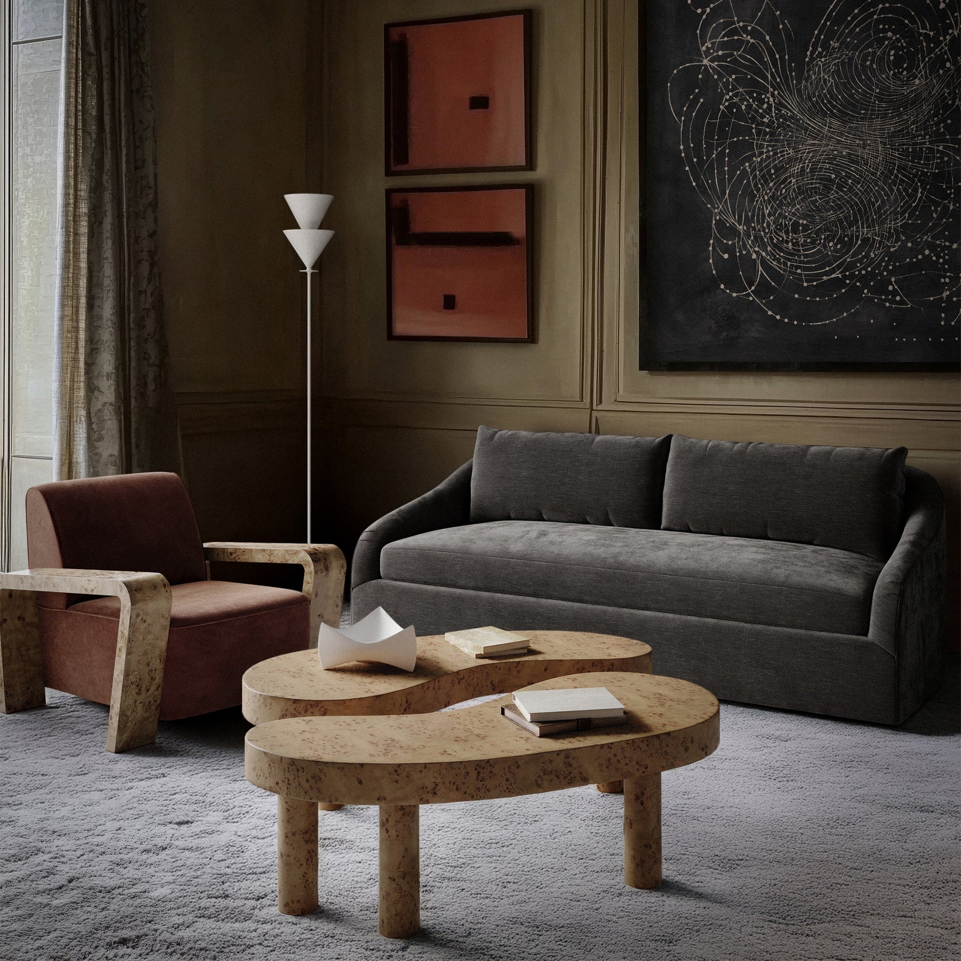Luxury Modern Rousseau Sofa European Style for Villa