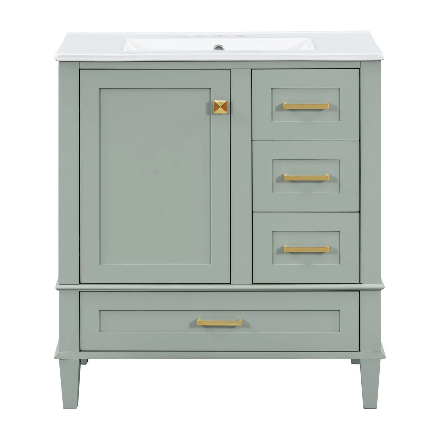 Luxury Modern Sage Green Bathroom Vanity European Style for Villa