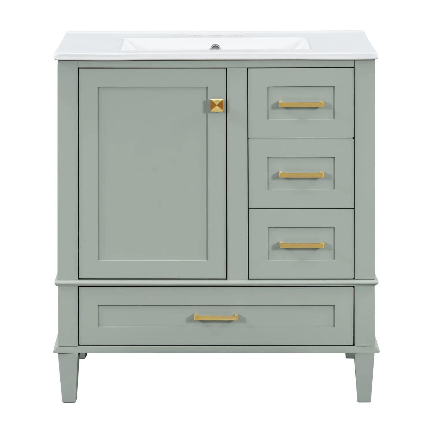 Luxury Modern Sage Green Bathroom Vanity European Style for Villa