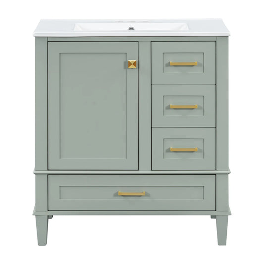 Luxury Modern Sage Green Bathroom Vanity European Style for Villa