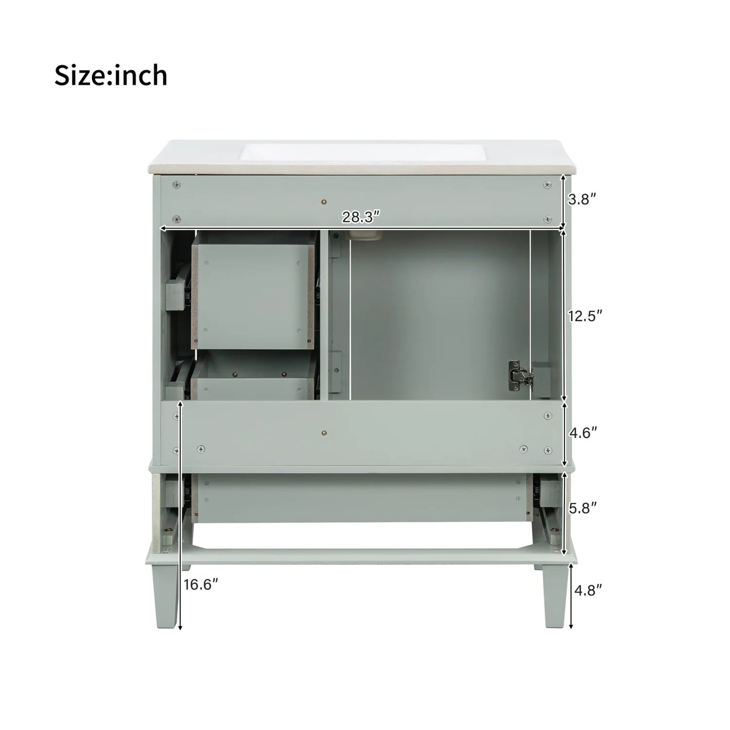 Luxury Modern Sage Green Bathroom Vanity European Style for Villa